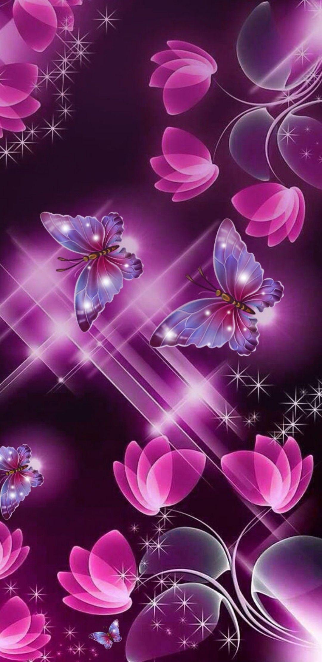 1080x2220 Colorful Cute Butterfly Wallpaper