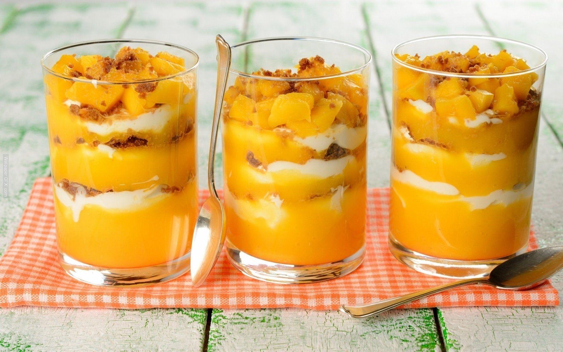 1920x1200 Glasses Mango Dessert HD wallpaper