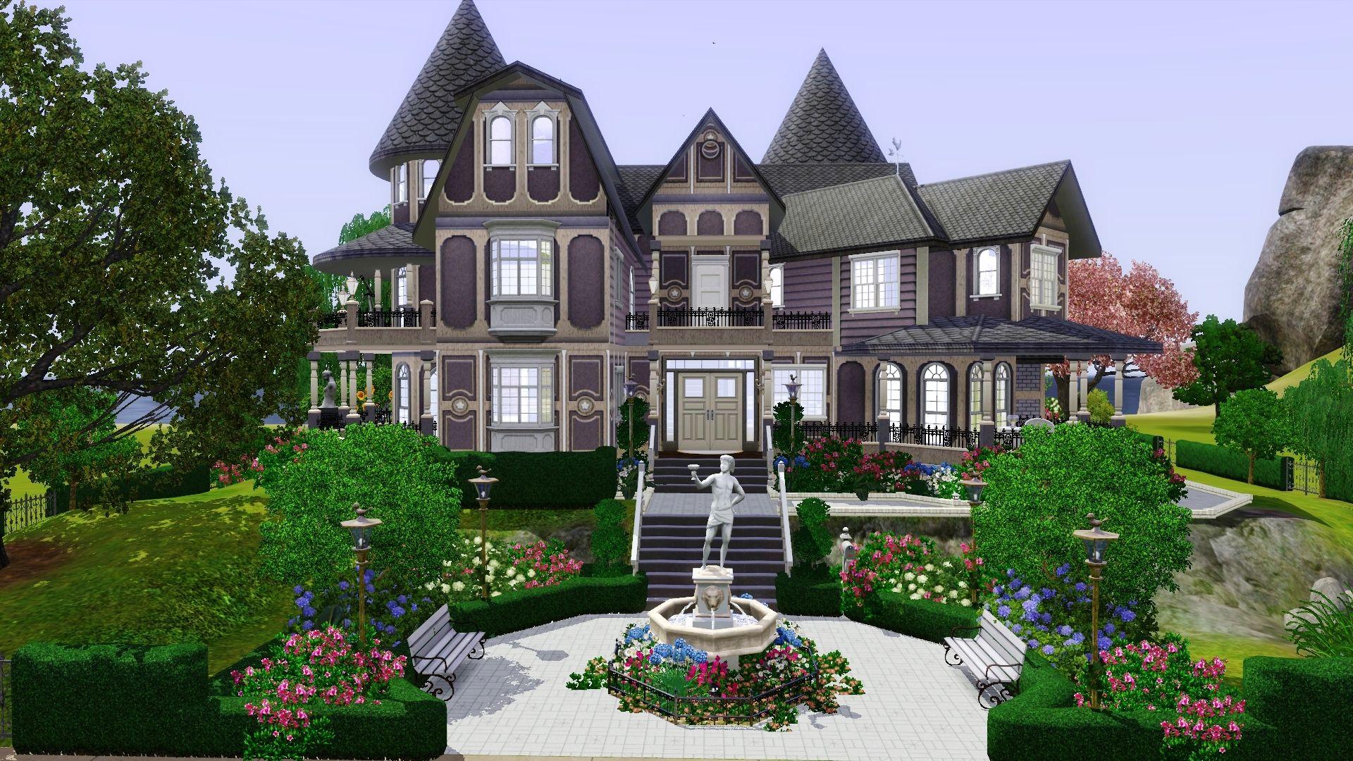 1920x1080 Picture 3D Graphics Mansion Houses Landscape design 1920x1080