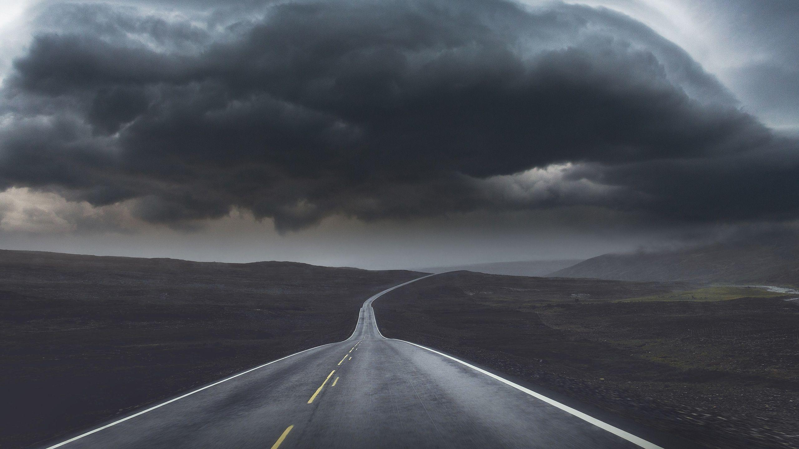2560x1440 Wallpaper Of Cloud, Road, Rain Background & HD Image Road Wallpaper HD Wallpaper & Background Download