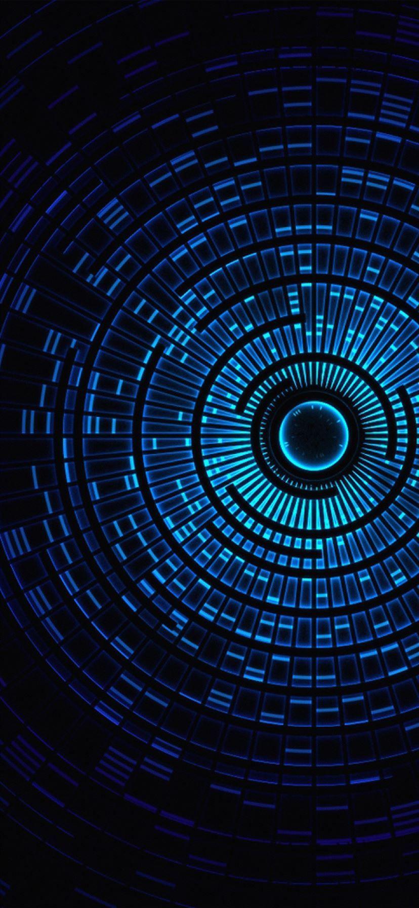 1125x2436 Circle hole blue abstract pattern iPhone 11 Wallpaper Free Download