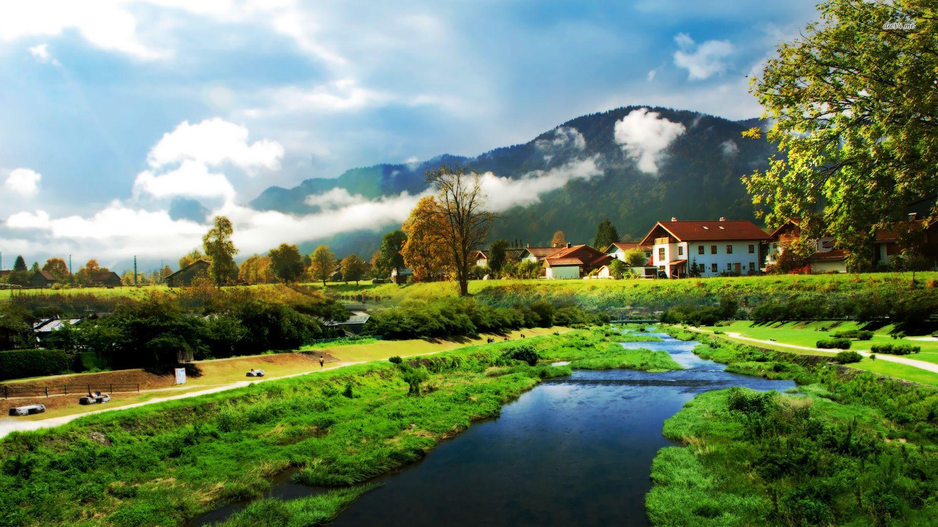 1920x1080 Green Trees Mountains Wallpaper HD Photo Of Laptop High Resolution
