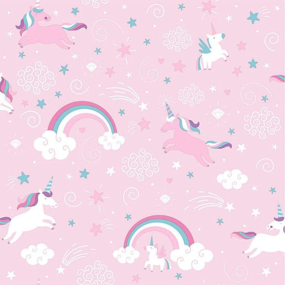 1000x1000 Pink Unicorn Wallpaper Girls Kids Girly Rainbow Fairytale Stars Clouds ugepa: Amazon.co.uk: DIY & Tools