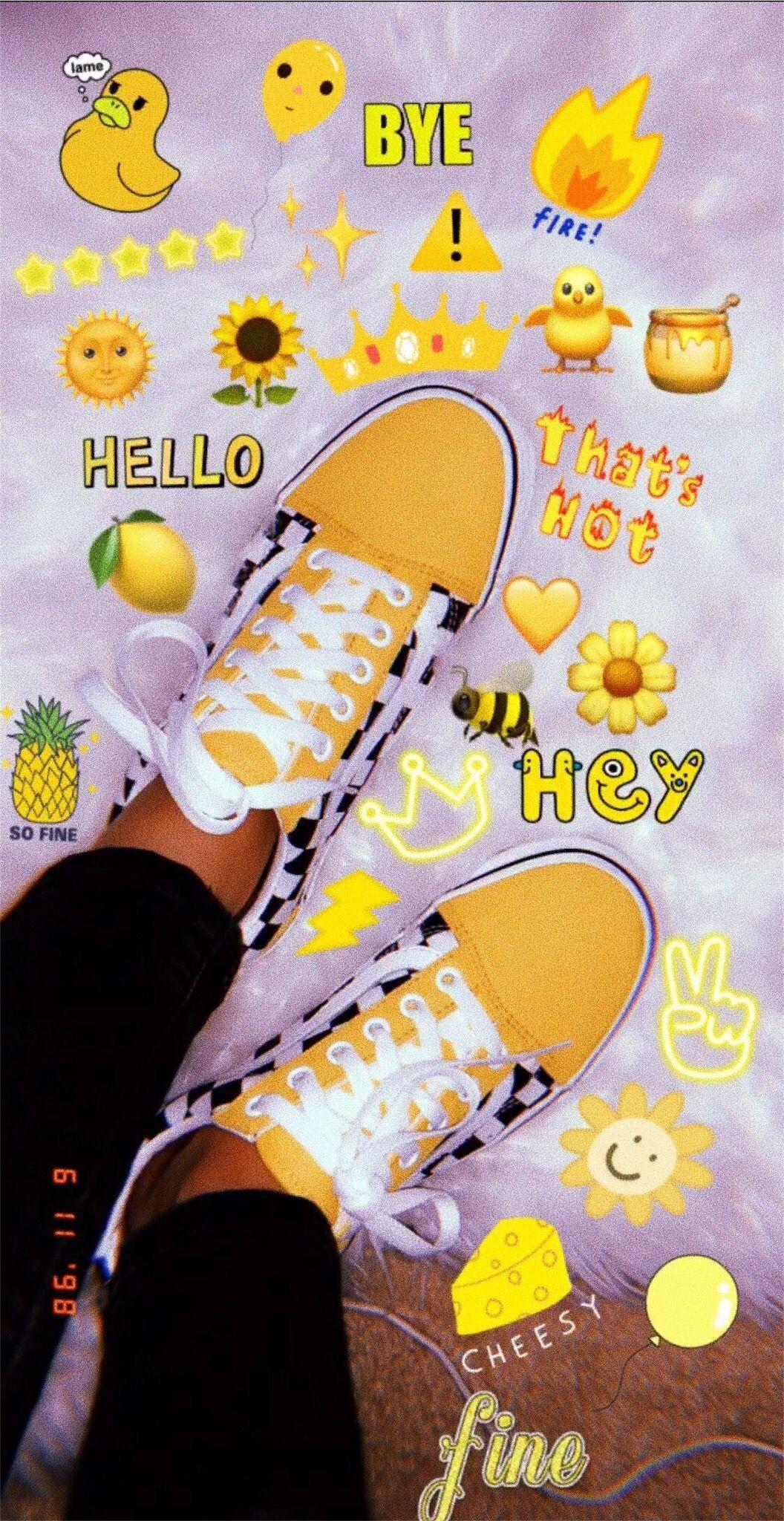 1056x2048 a e s t h e t i c : ). Yellow aesthetic, Emoji wallpaper, Emoji picture