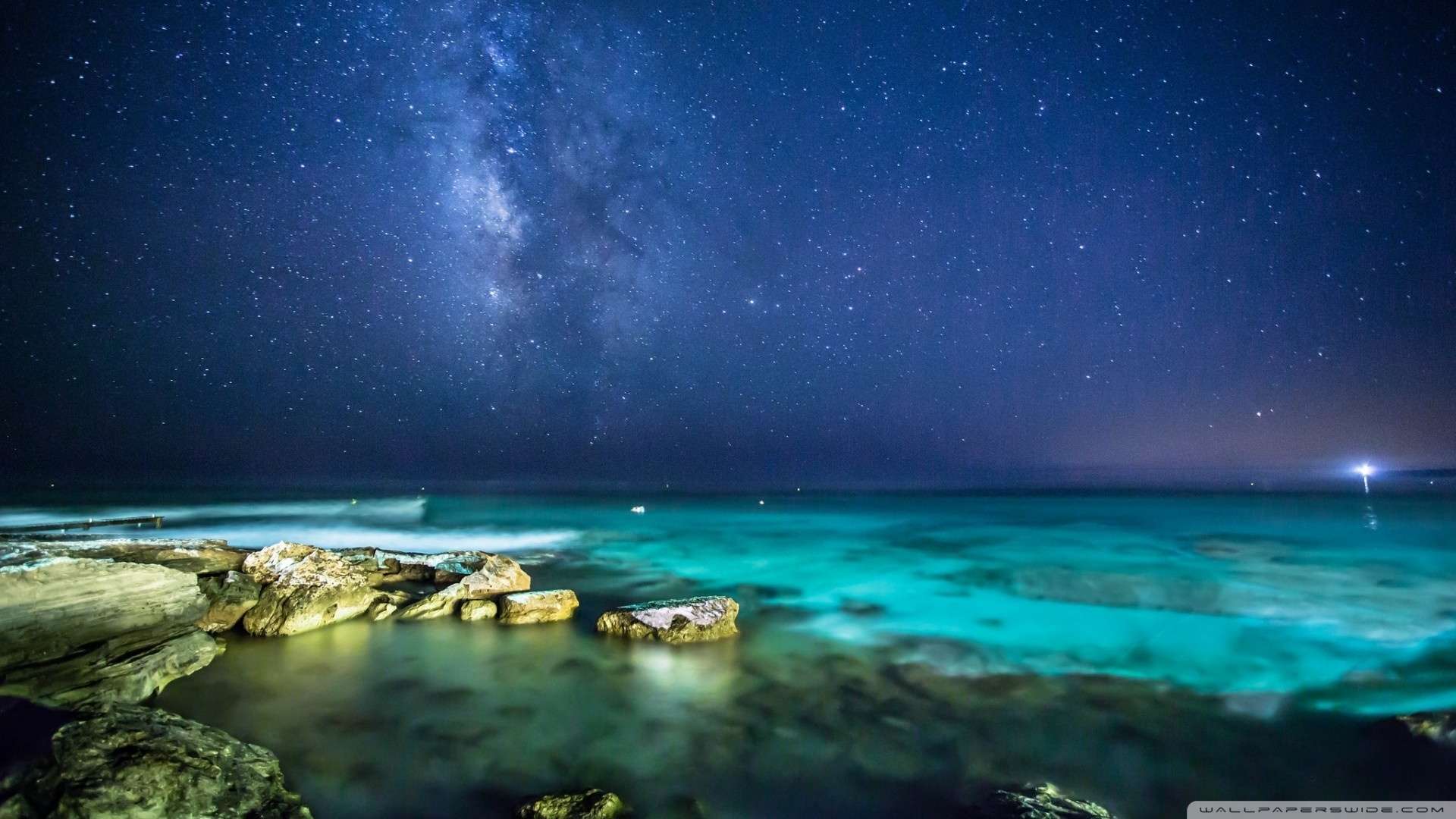 1920x1080 Ocean Night Sky Wallpaper[1920x1080]