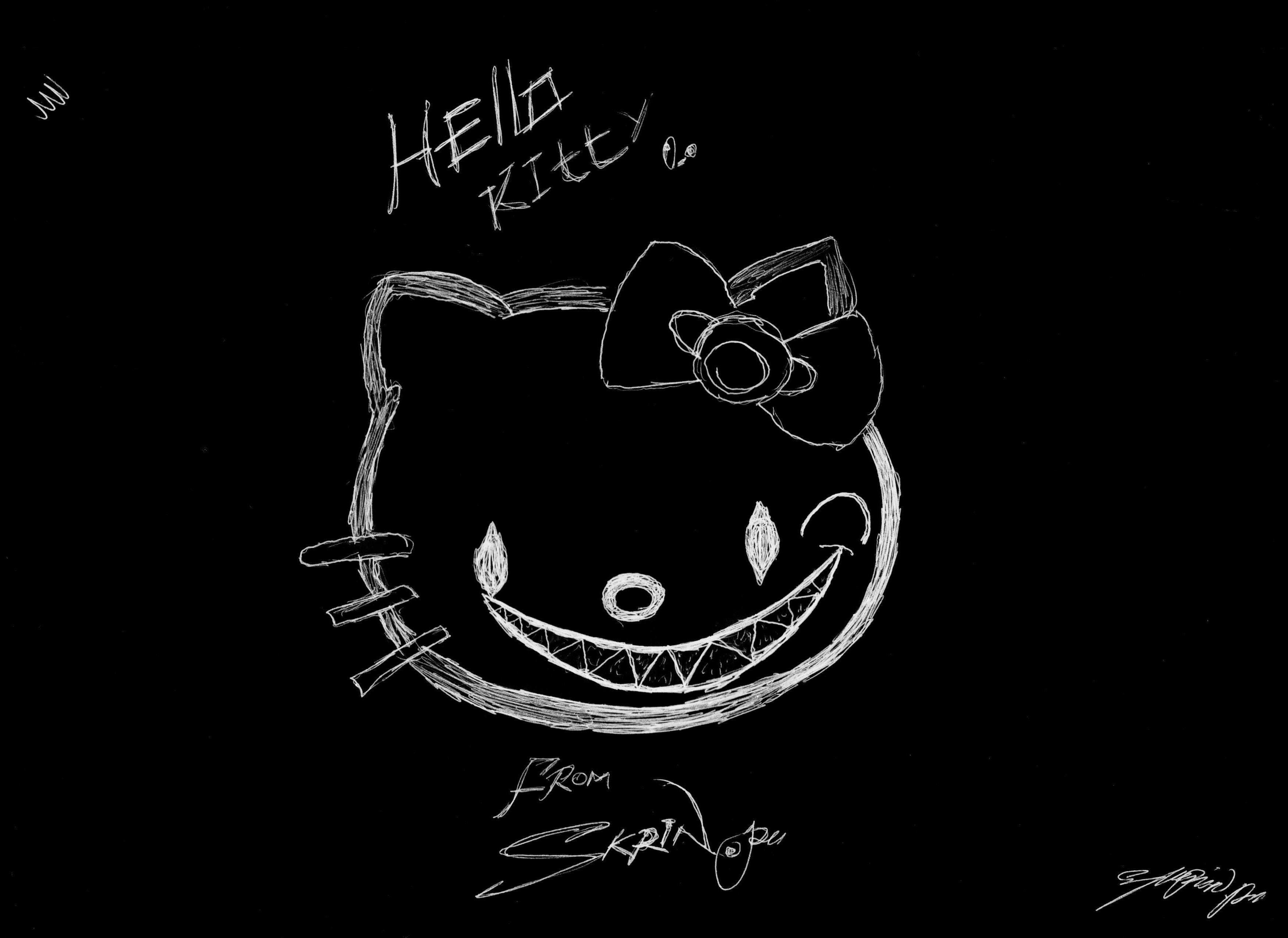 Black And White Hello Kitty Wallpapers Top Free Black And White Hello Kitty Backgrounds Wallpaperaccess