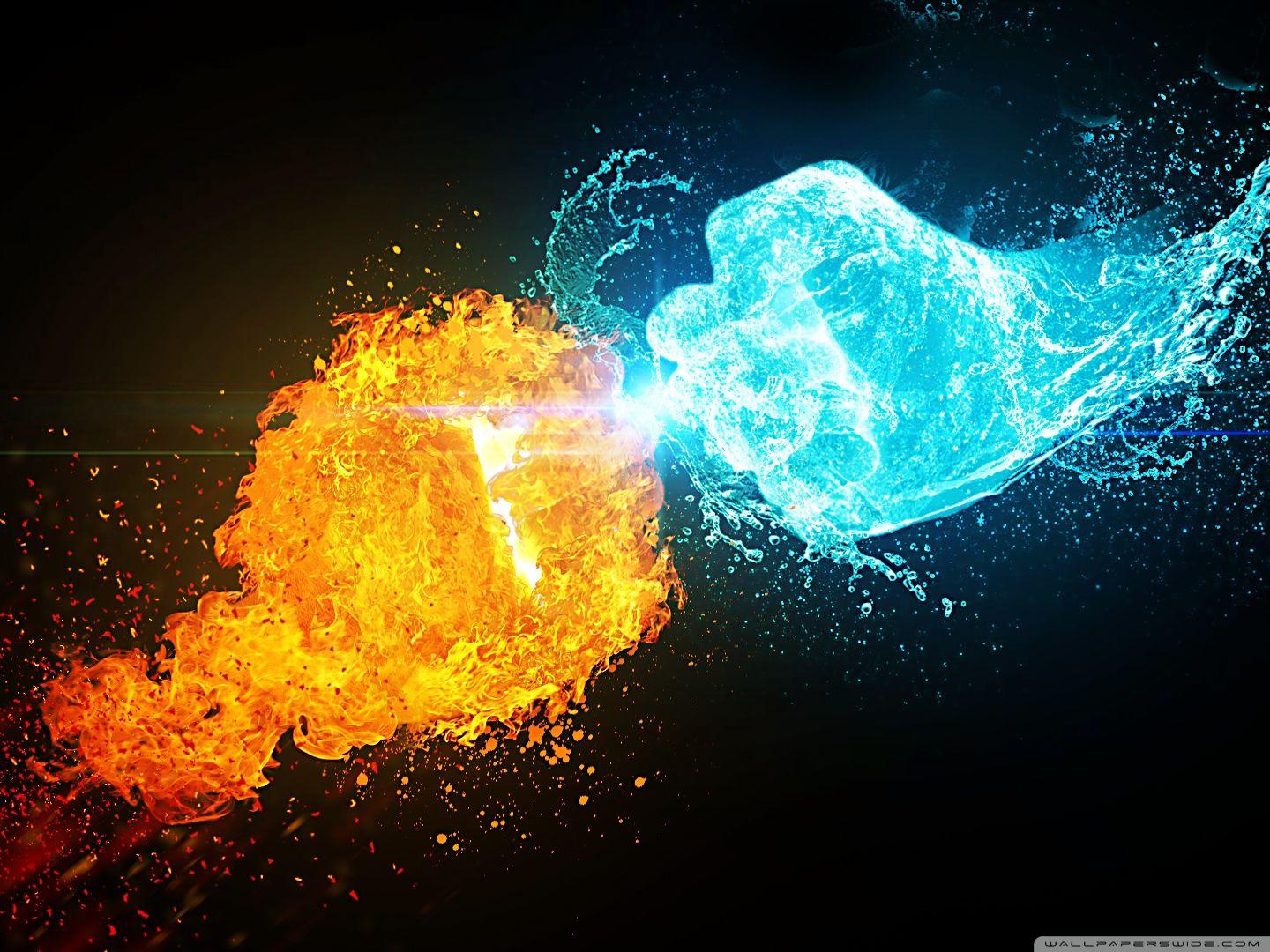 1440x1080 Fire vs Ice Ultra HD Desktop Background .