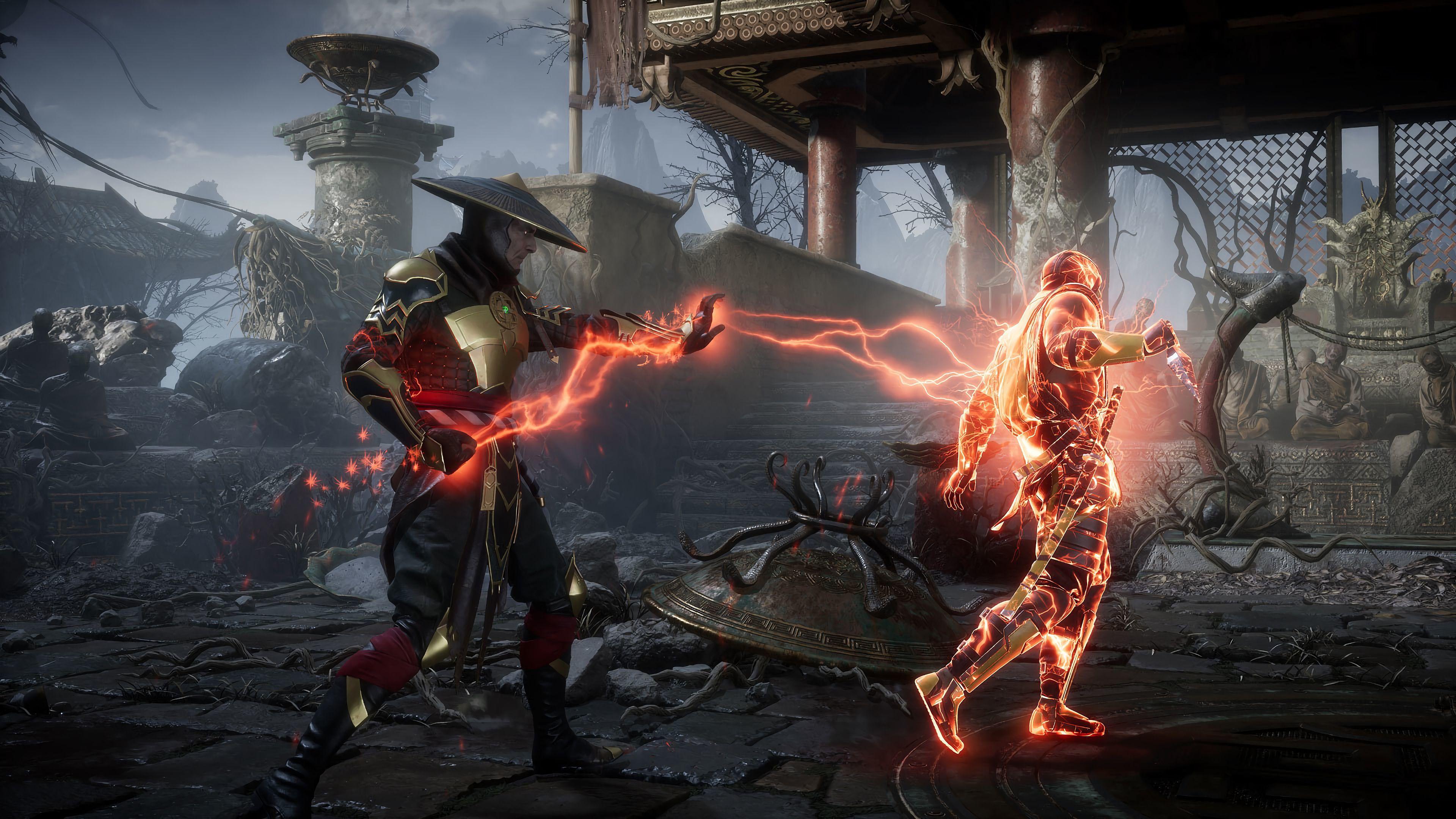 3840x2160 Raiden vs. Scorpion Mortal Kombat 11 4K