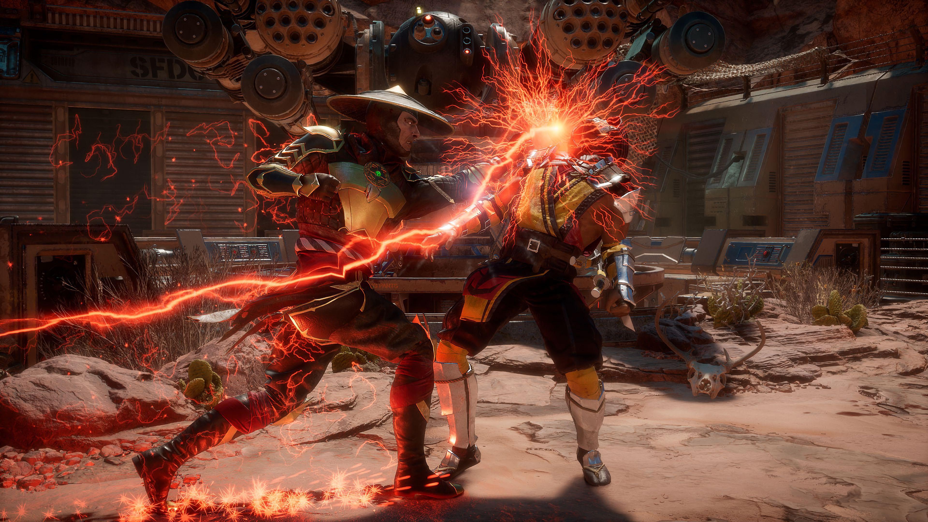 3840x2160 Raiden vs. Scorpion Mortal Kombat 11 4K