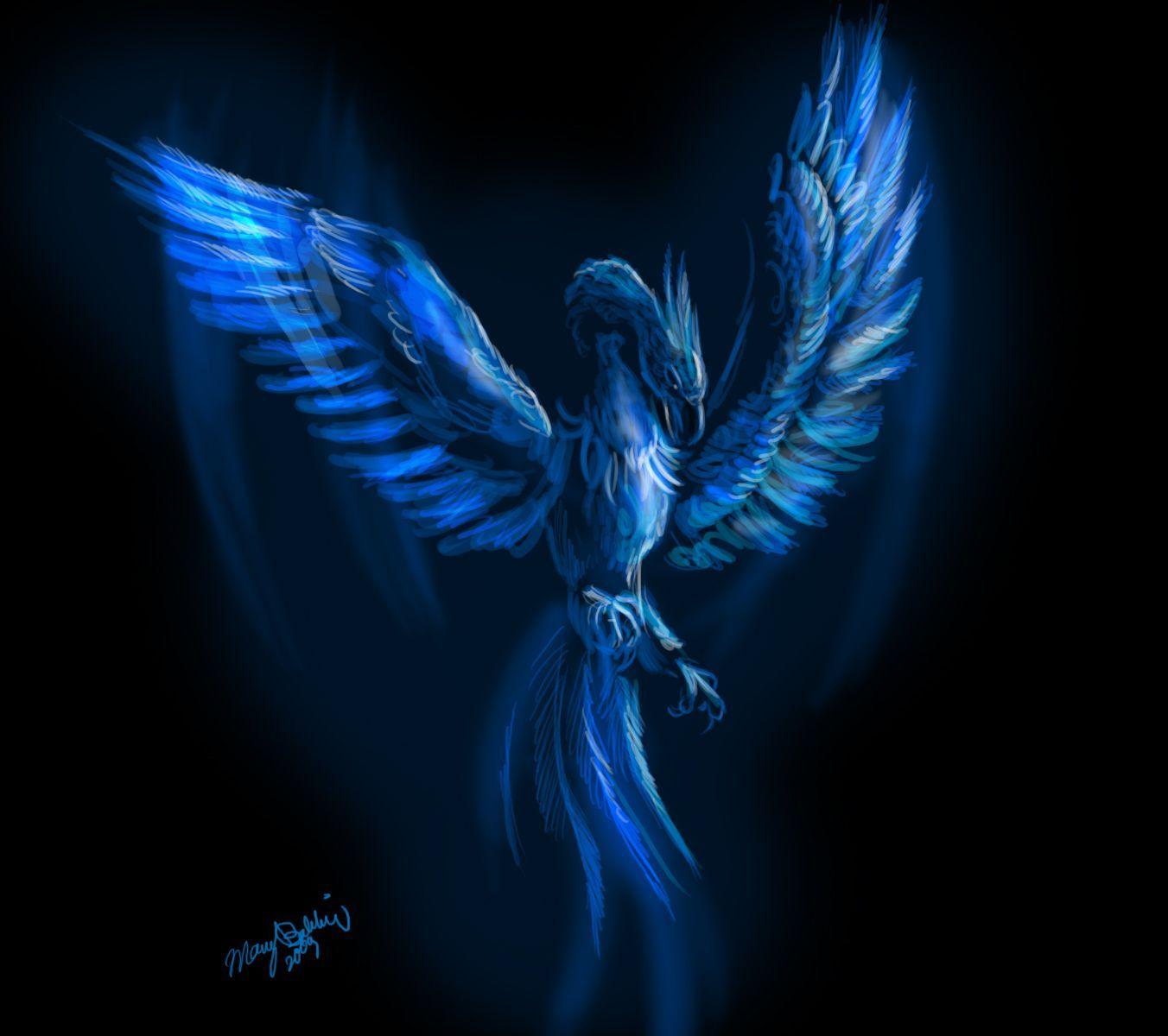 1352x1200 Dragon Wallpaper Blue Phoenix