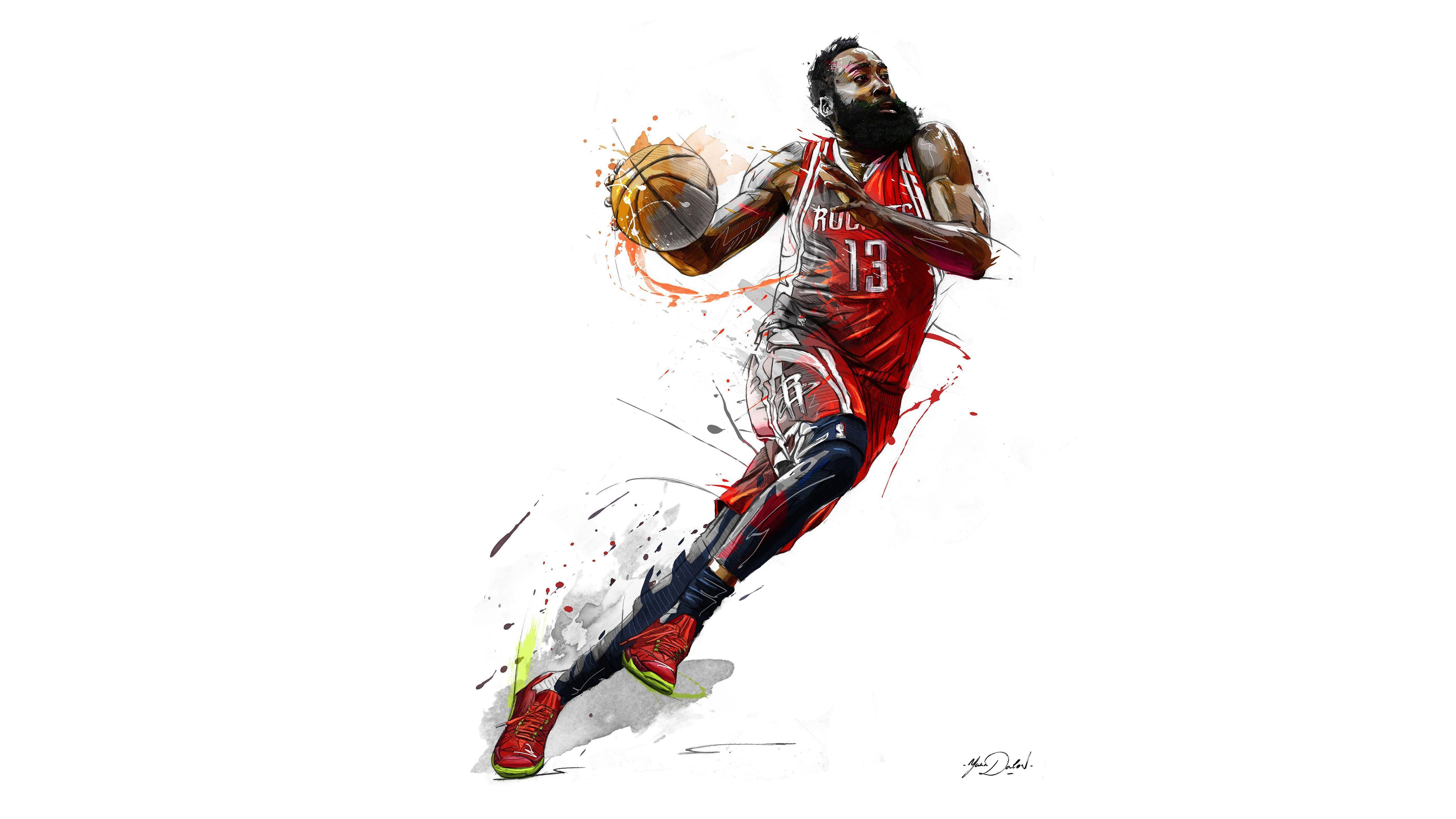5120x2880 Basketball Player James Harden Wallpaper