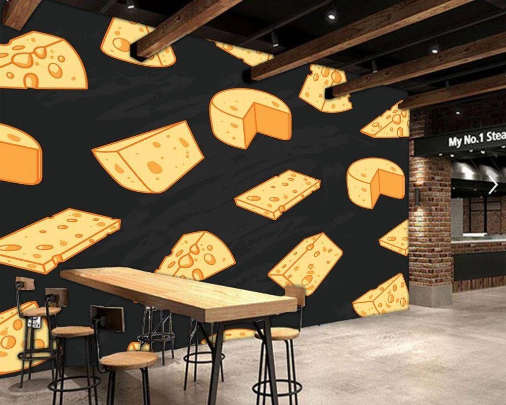 1000x800 Custom kitchen wallpaper, cheese food black background mural for kitchen restaurant cafe background home decor wallpaper. Wallpaper