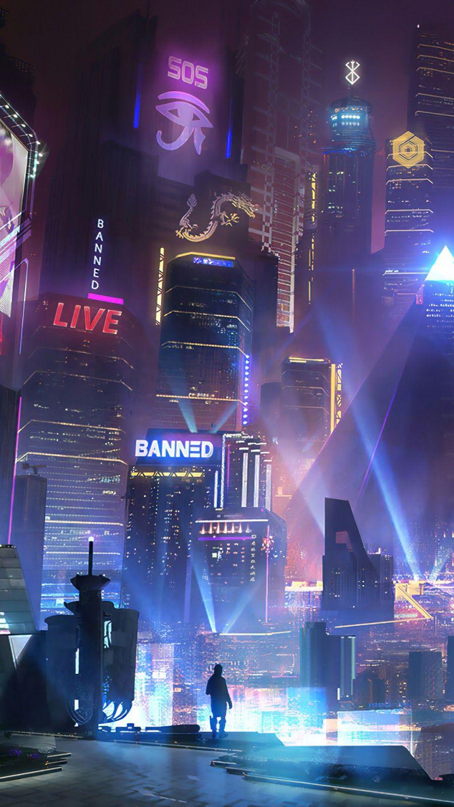 900x1600 Cyberpunk, Artist, Artwork, Digital Art, Hd, 4k, Artstation City Wallpaper Phone Wallpaper & Background Download