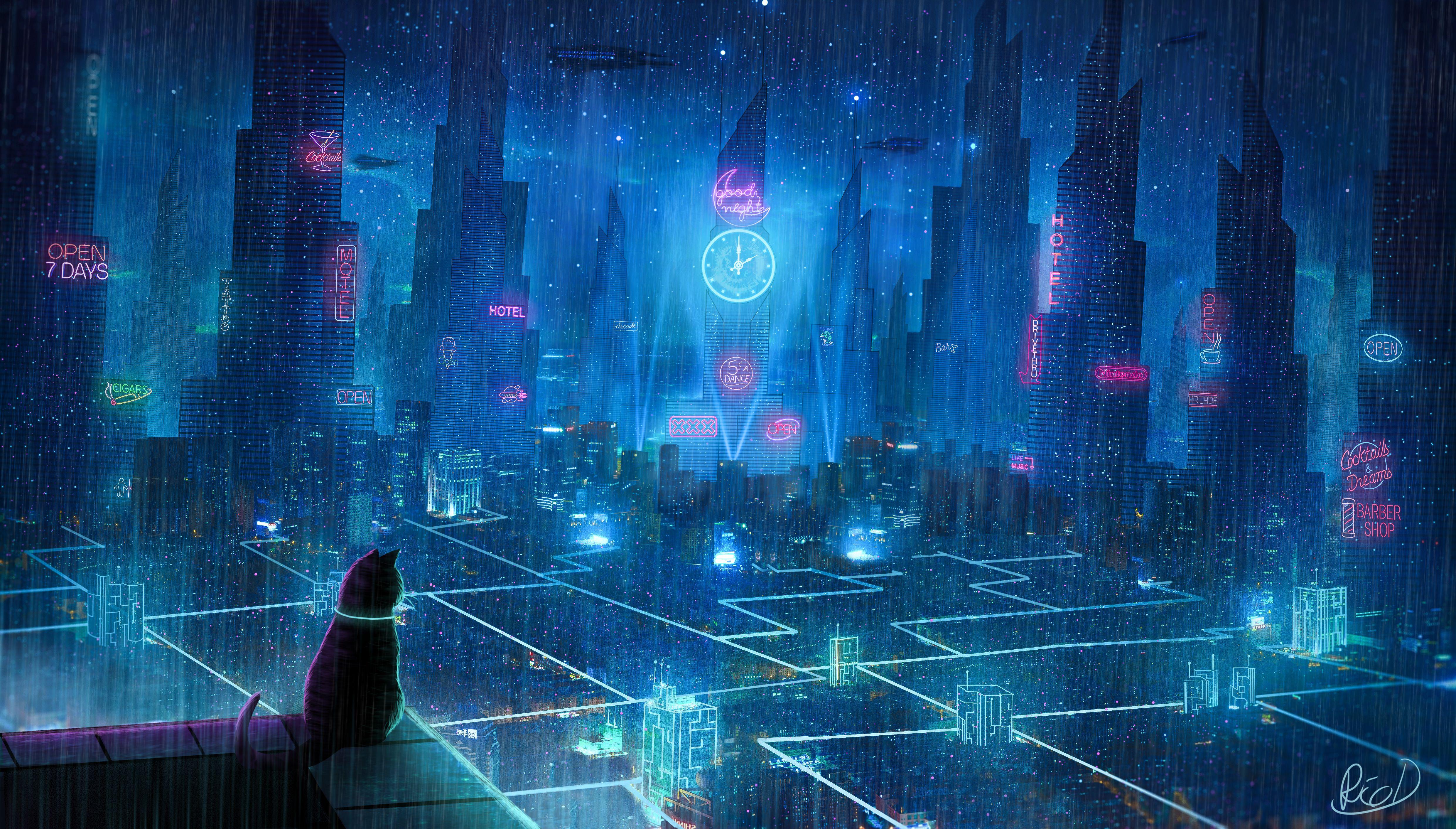 4961x2824 Cyberpunk HD wallpaper, Background