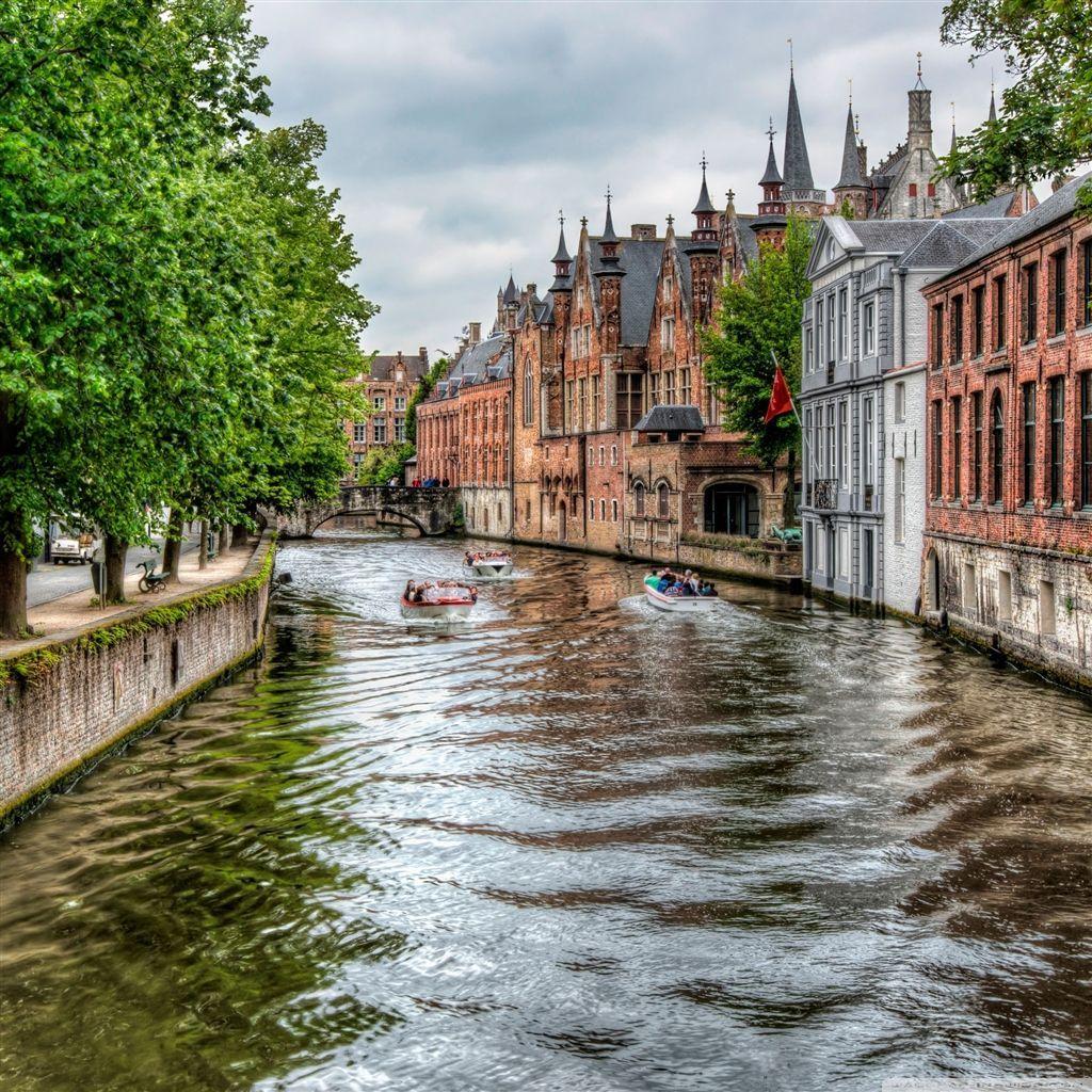 1024x1024 Countryside Canal iPad Air Wallpaper Download. iPhone Wallpaper