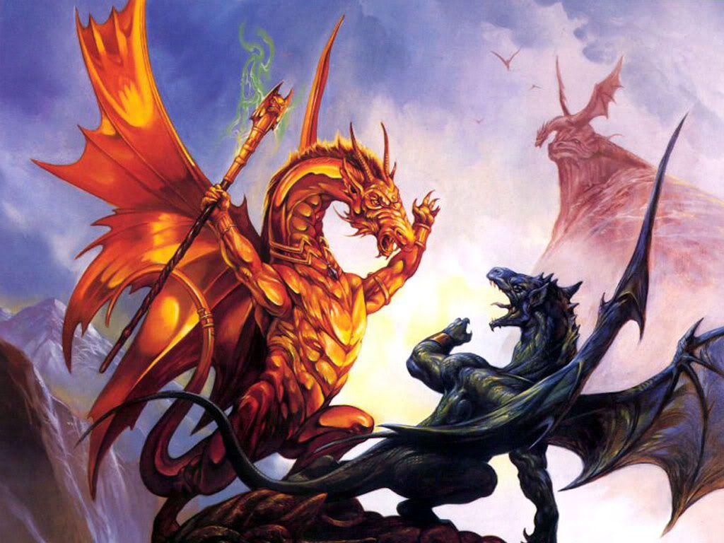 1024x768 Dragons Fighting