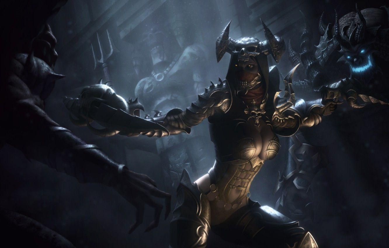1332x850 Wallpaper girl, weapons, undead, Diablo III, Demon Hunter, Reaper of Souls image for desktop, section игры
