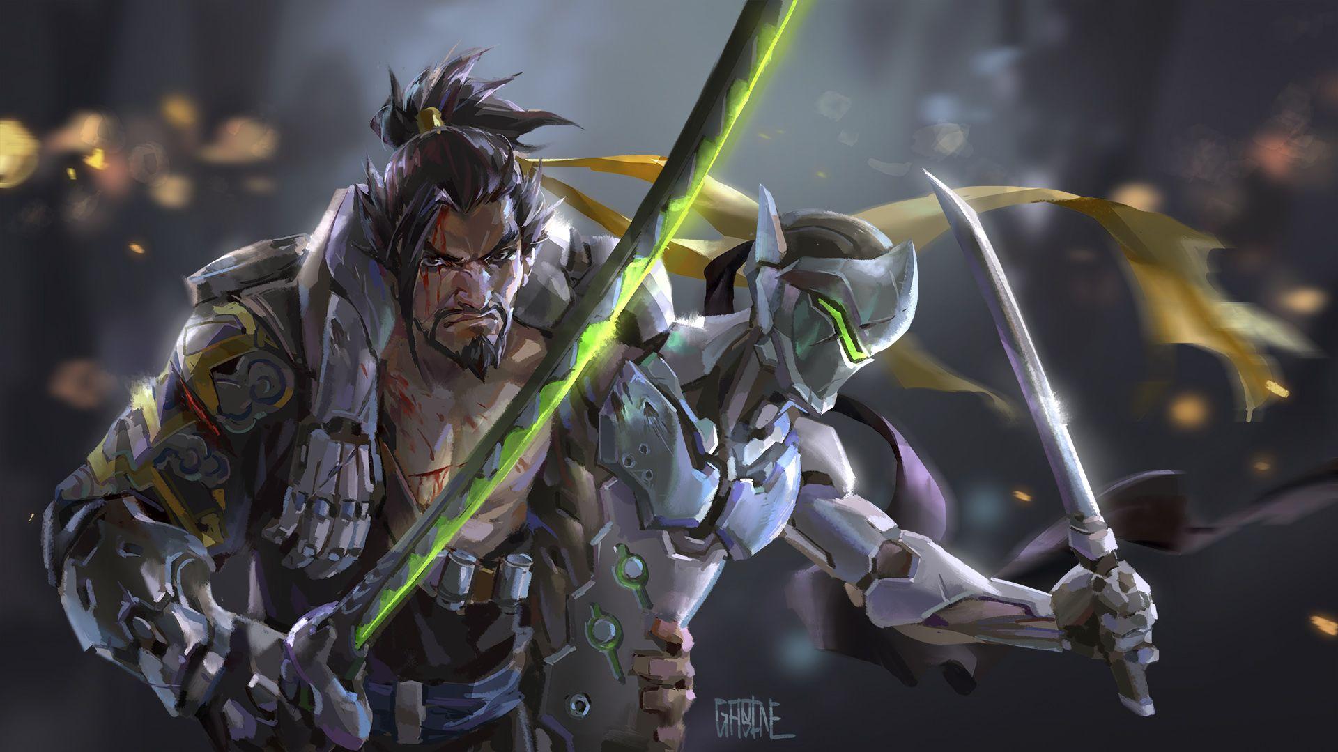 1920x1079 Genji Hanzo Overwatch Artwork .