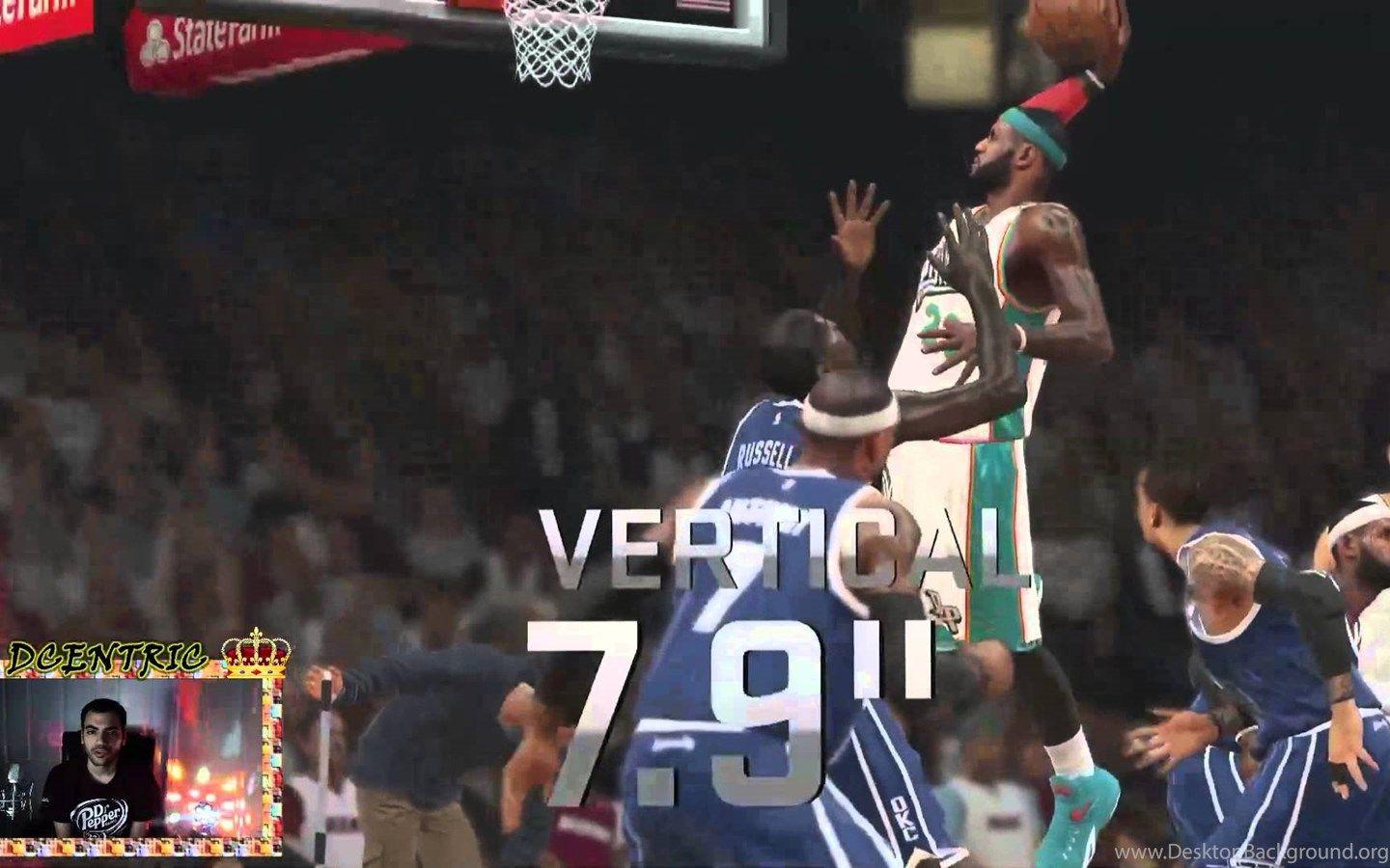 1440x900 Lebron James Poster Dunk On Bill Russell On MyTeam Nba 2k15. Desktop Background