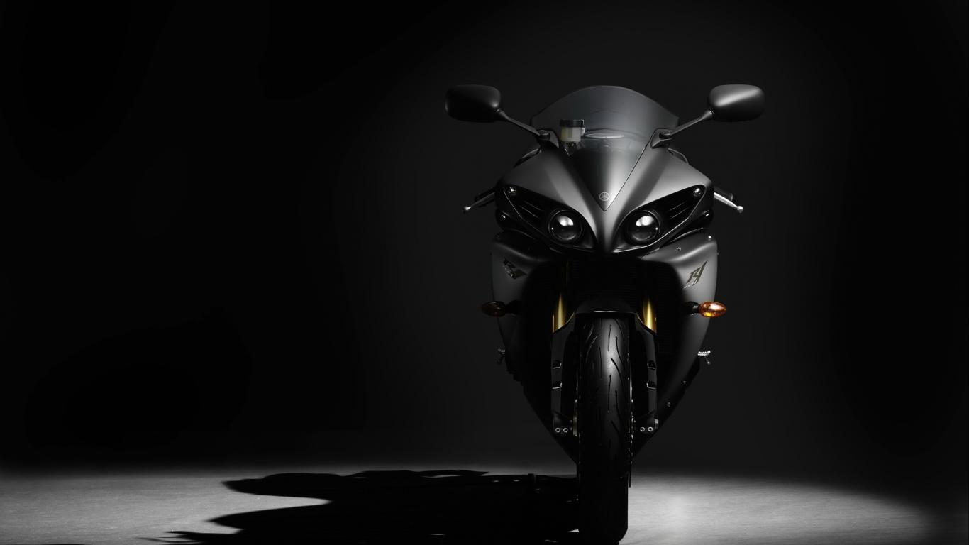 1366x768 Download wallpaper: black bike, motorcycle, , desktop wallpaper