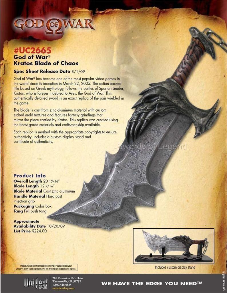 794x1024 God Of War (video game) (2005) United Cutlery. God of war, Kratos god of war, War