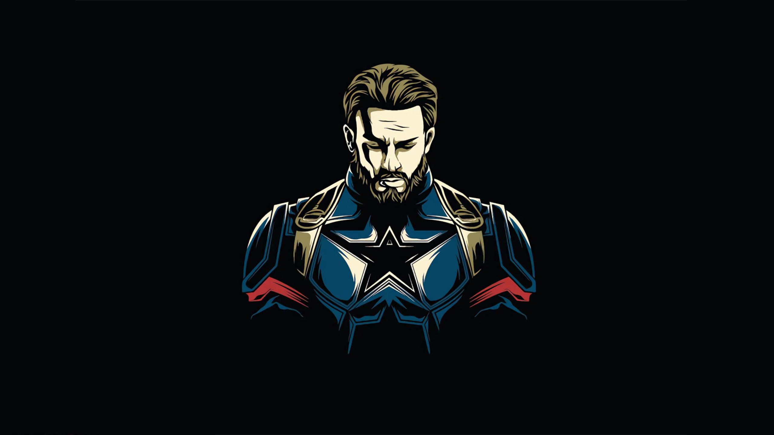 2560x1440 Captain America Minimalist Design 1440P Resolution Wallpaper, HD Minimalist 4K Wallpaper, Image, Photo and Background