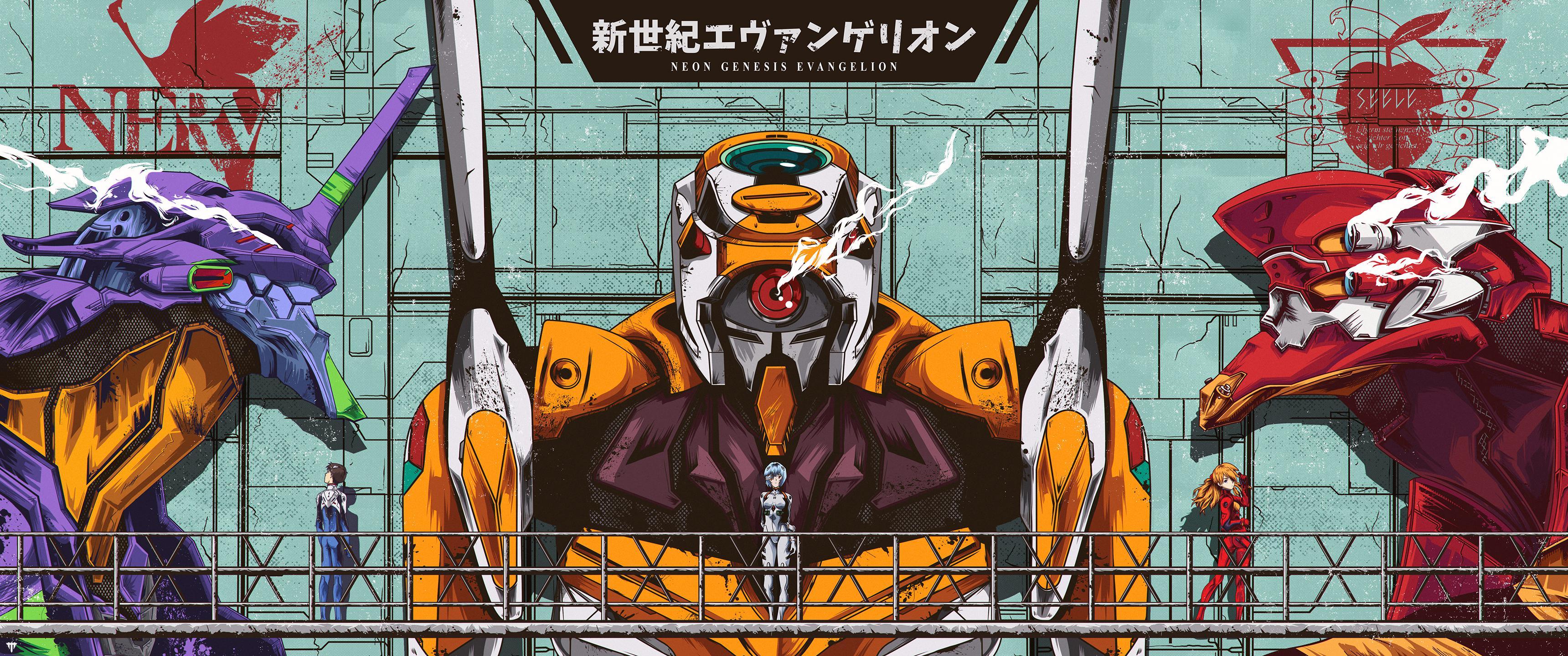 3440x1440 Just wanted to share a Ultra wide Evangelion wallpaper I commissioned