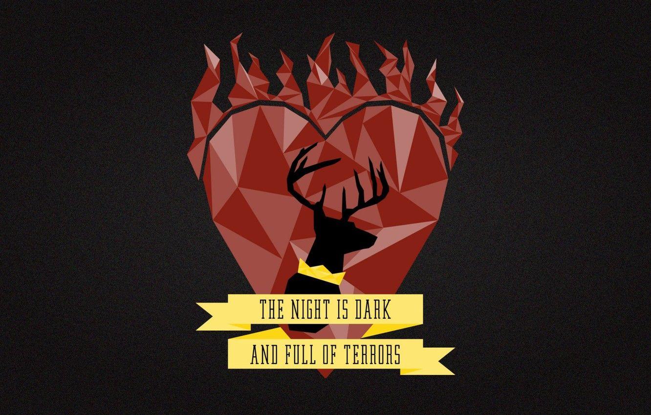 1332x850 Wallpaper A Song of Ice and Fire, Game of Thrones, deer, Stannis Baratheon, R`hllor, flaming heart, The Night is Dark and Full of Terrors, light lord image for desktop, section минимализм