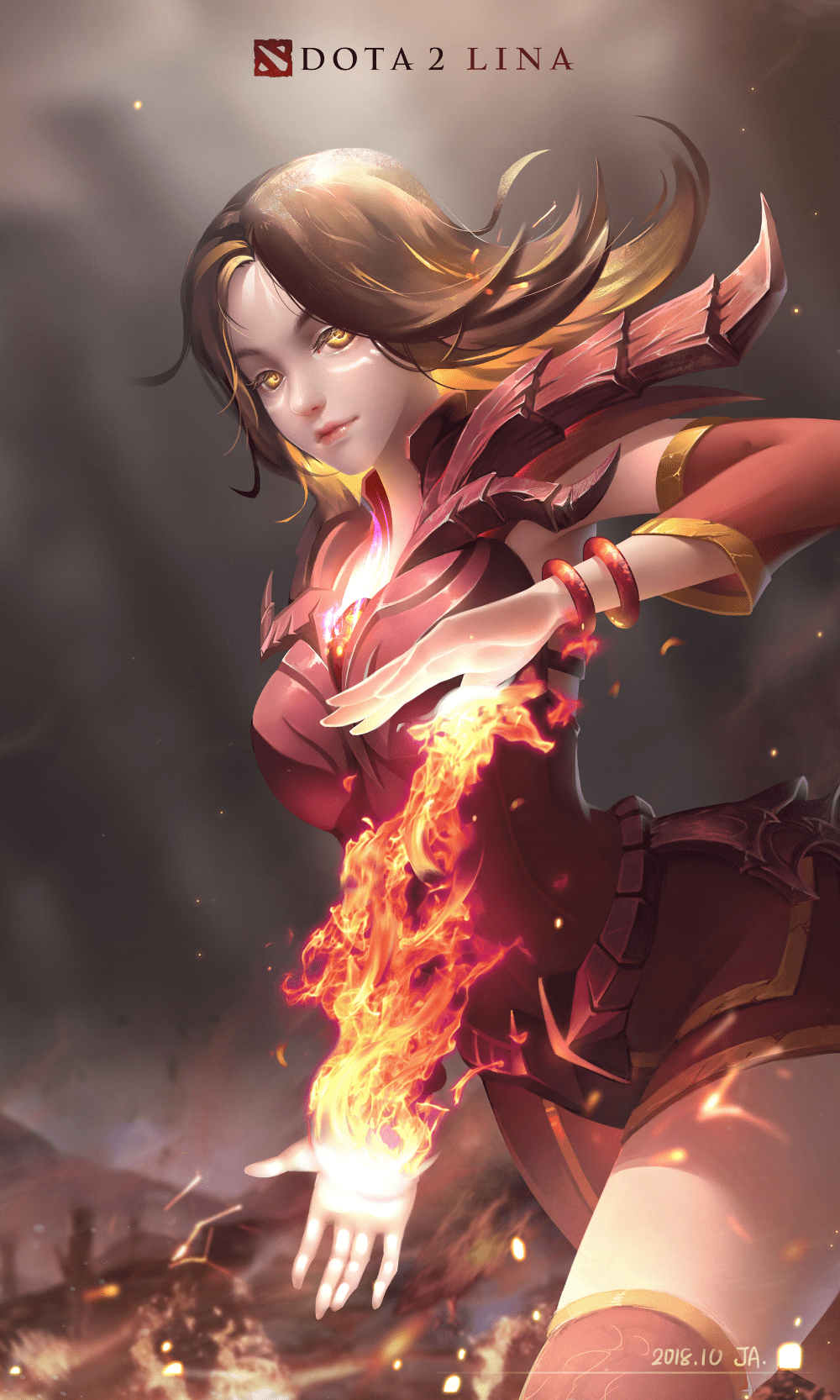 1000x1666 FAN DOTA2 Lina, ✦ JA ✦. Gambar Karakter, Animasi, Karya Seni Fantasi