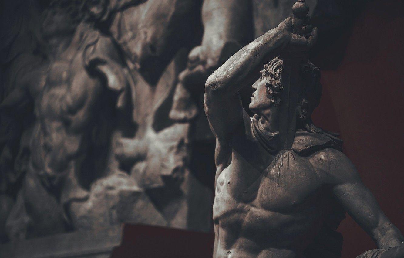 1332x850 Wallpaper sword, Rome, sculpture, The Galatian Suicide, Gall, National Museum of Rome, Ludovisi Gaul, The Gaul killing himself, Palazzo Altemps image for desktop, section разное