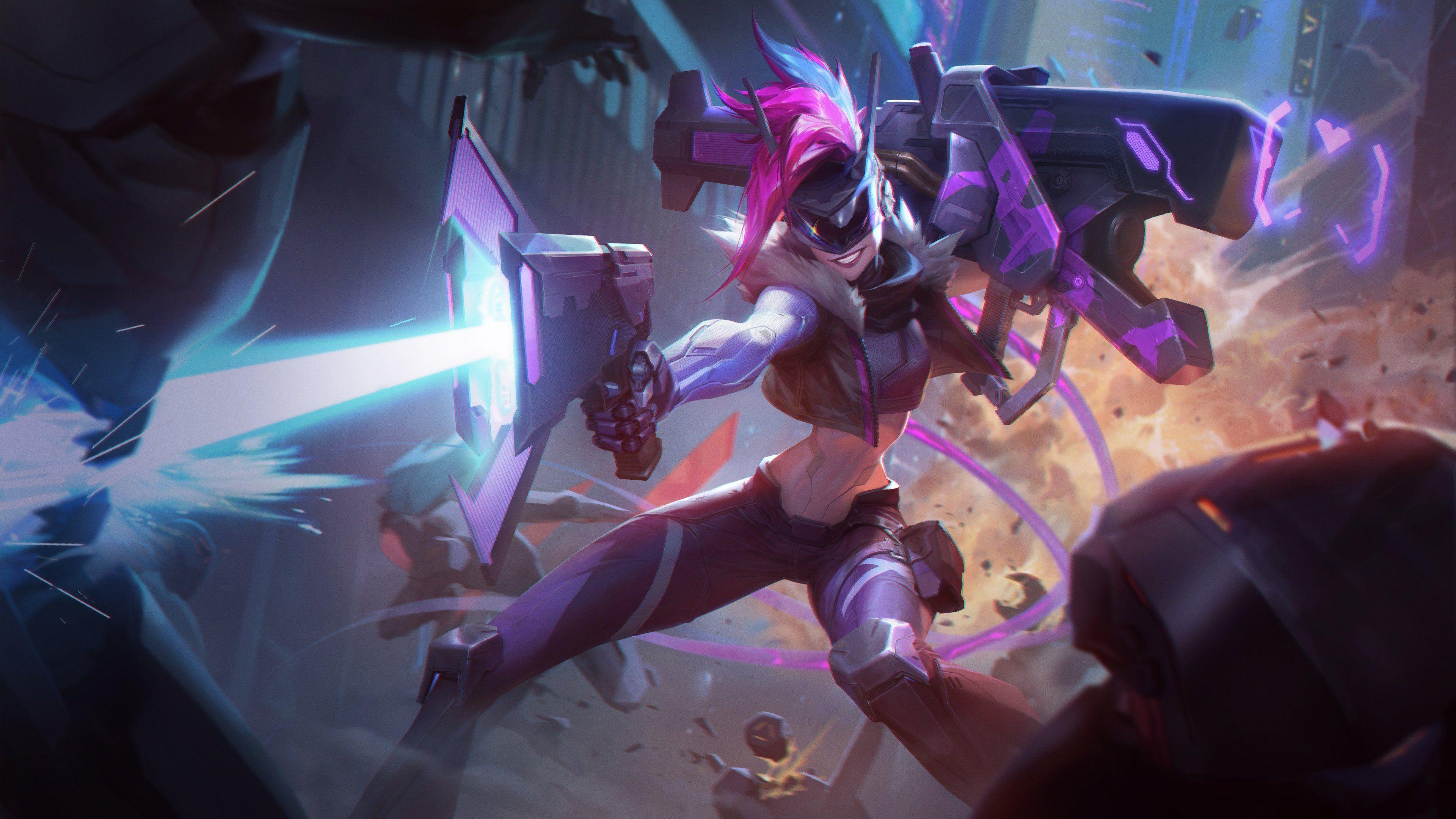 3840x2160 Wallpaper 4k Jinx League Of Legends Art Wallpaper