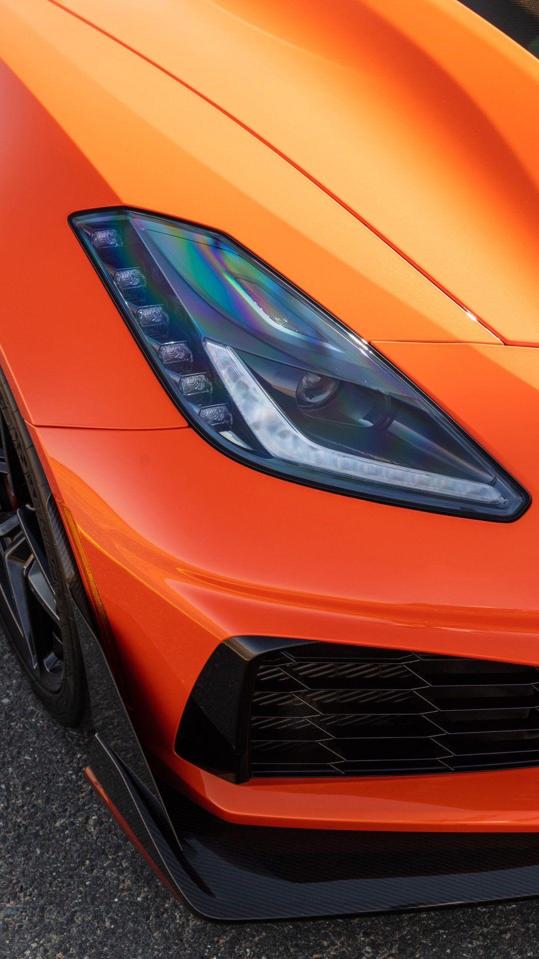 1080x1920 Free Chevrolet Corvette ZR1 Orange Sports Car desktop wallpaper. Sports car, Corvette, Chevrolet corvette