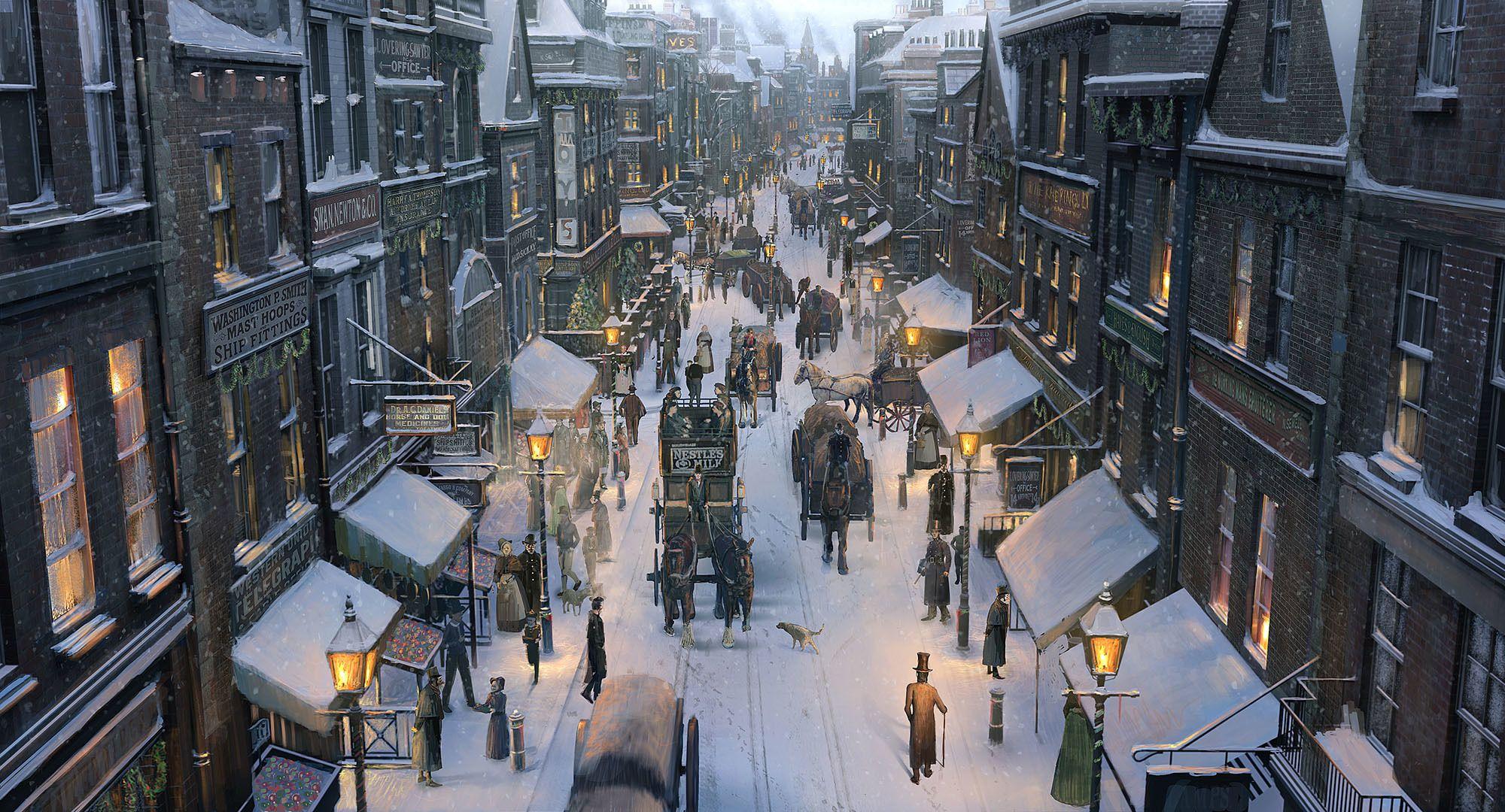 2000x1080 City Winter Wallpaper