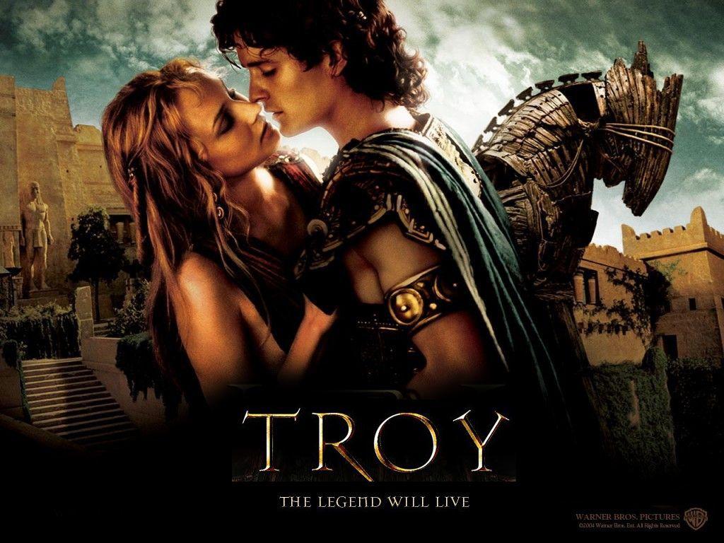 1024x768 Download Wallpaper Orlando Bloom and Diane Kruger (Troy) (1024x768). The Wallpaper, photo