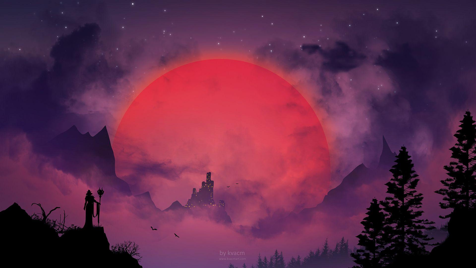 1920x1080 Dracula Castle Illustration Fantasy, HD Fantasy Girls, 4k Wallpaper, Image, Background, Photo and Picture