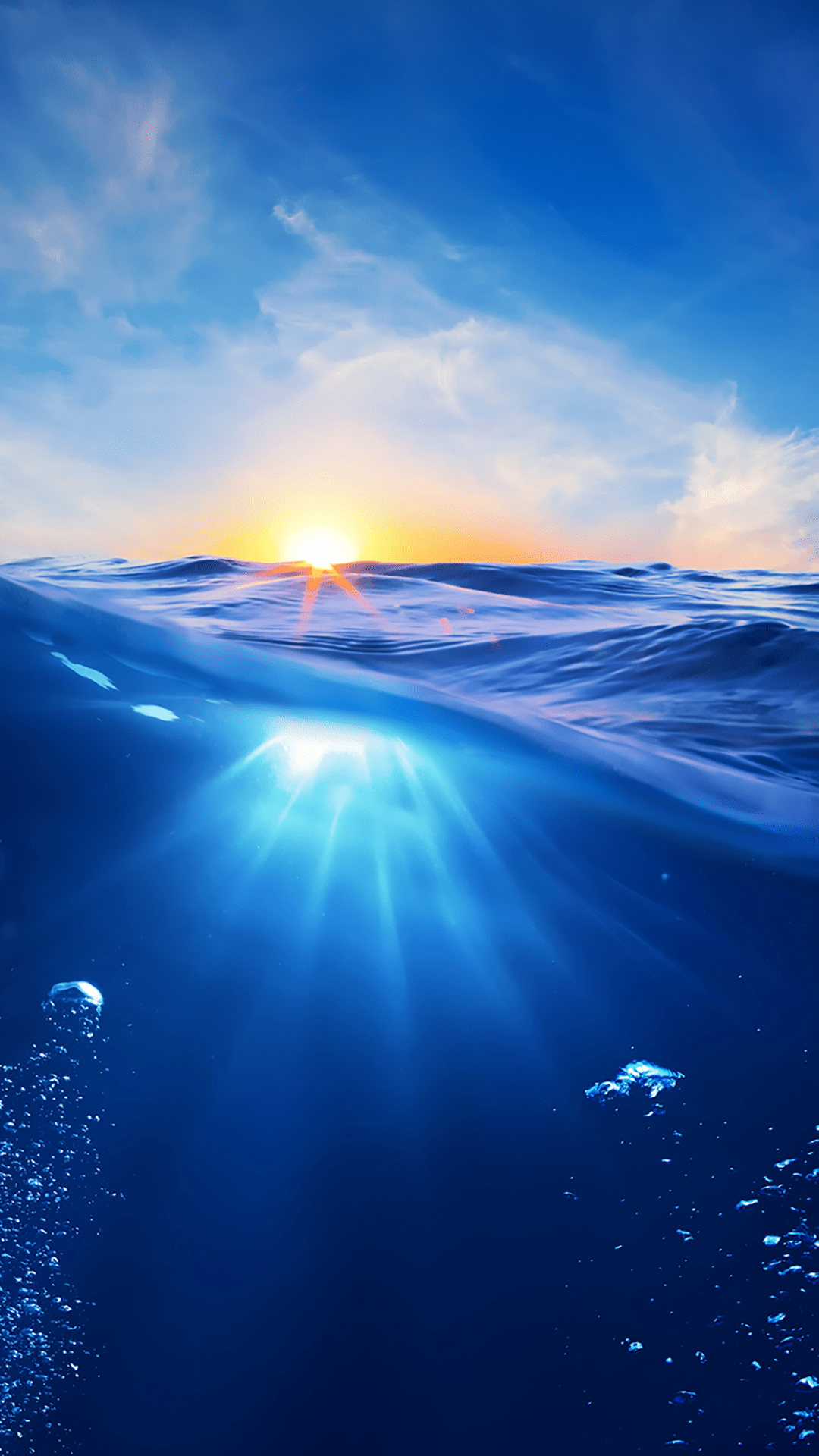 1080x1920 ↑↑TAP AND GET THE FREE APP! Art Creative Sea Water Sun Clouds Art Nature Summer HD iPhone 6 Plus. Wallpaper iphone summer, Underwater wallpaper, Summer wallpaper