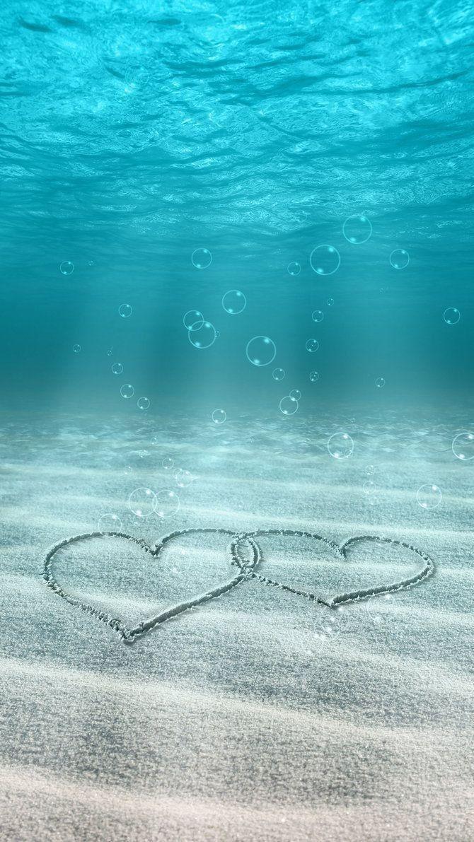 670x1191 Ocean Heart. Wallpaper iphone love, Underwater wallpaper, Summer wallpaper