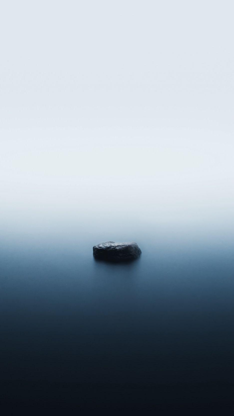 938x1668 Download Wallpaper 938x1668 Water, Stone, Fog, Minimalism, Nature Iphone 8 7 6s 6 For Parallax HD Background