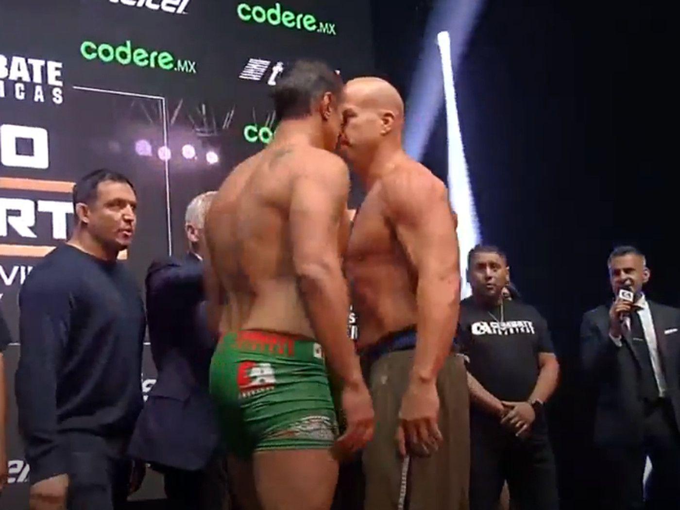 1400x1050 Del Rio & Tito Ortiz Got Into A Shoving Match During Their MMA Weigh In