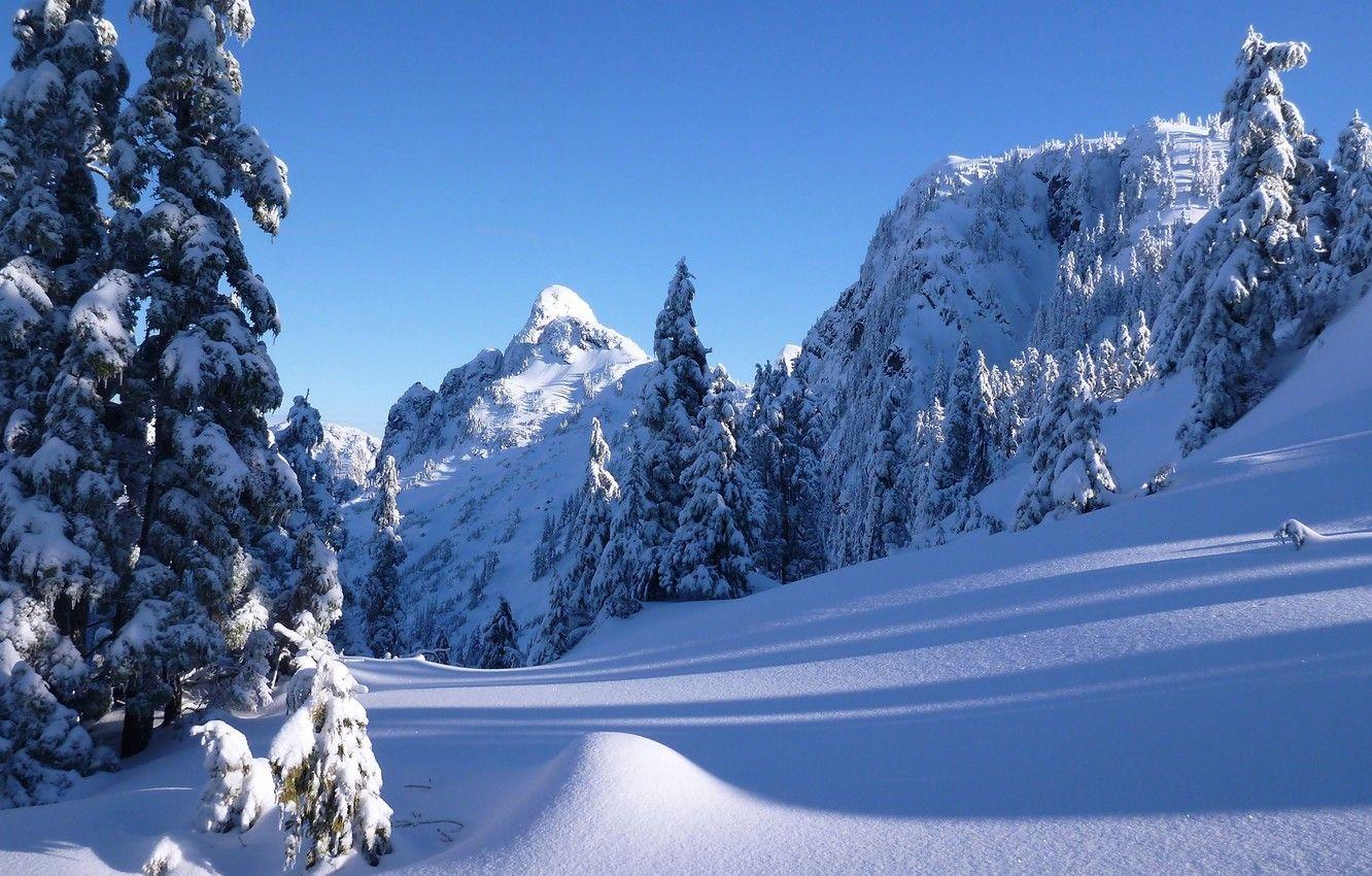 1332x850 Wallpaper winter, snow, trees, mountains, ate, Canada, the snow, Vancouver, Canada, British Columbia, Vancouver, British Columbia, the mountains of the North shore, North Shore Mountains image for desktop, section пейзажи