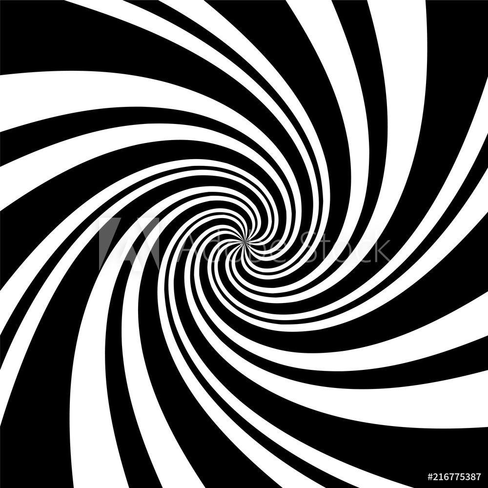1000x1000 Wall Murals A black and white spiral optical illusion background. Stock vector illustration, monochrome