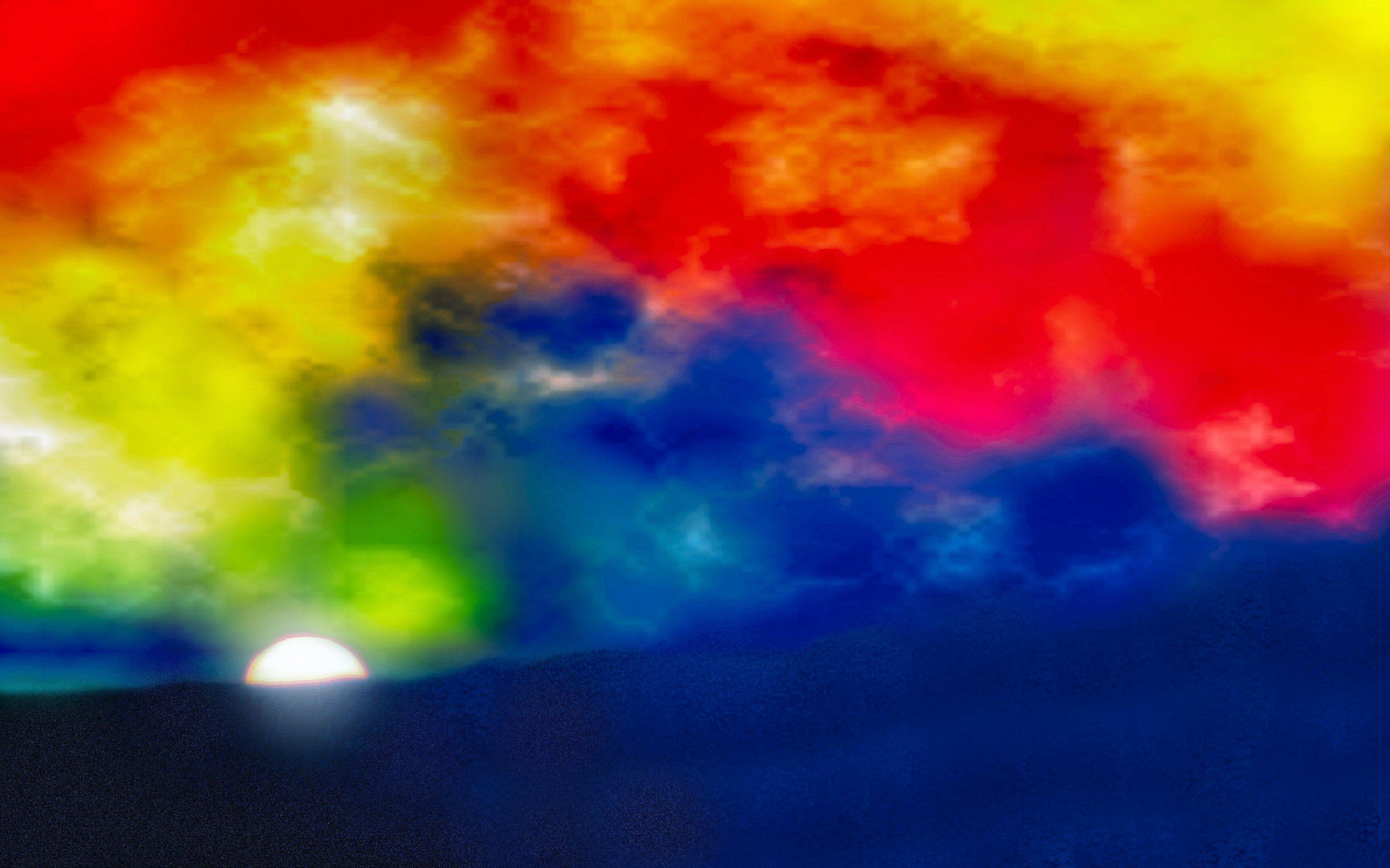 3496x2185 Download wallpaper abstract Cloud with tags: Abstract, Artistic, Blue, Sunset, Cloud, Sky, Red, Colorful, macOS, Yellow