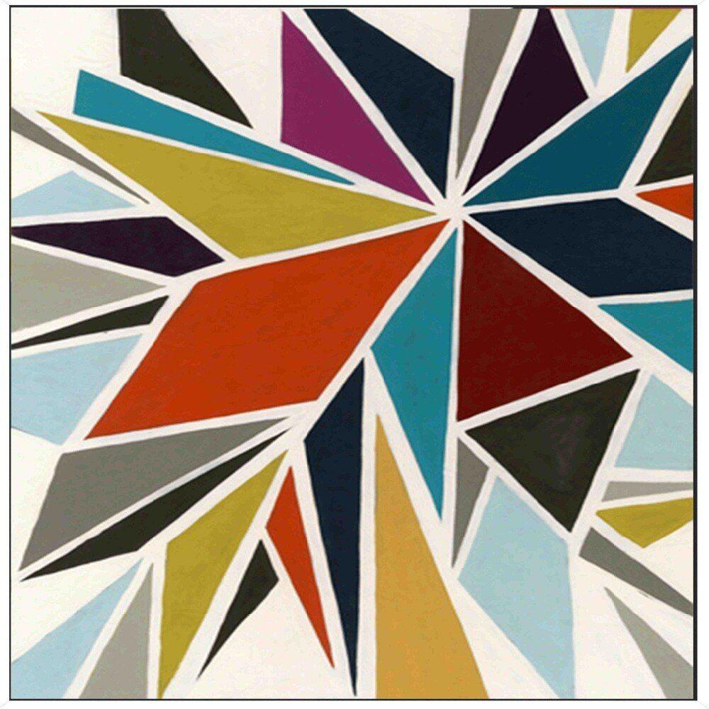1000x1000 Watercolor Background Geometric Wall Painting Canvas Modern Rhombus and Oval- shaped Shape Art Poster for Living Room Decoration at the price of $8.99 in