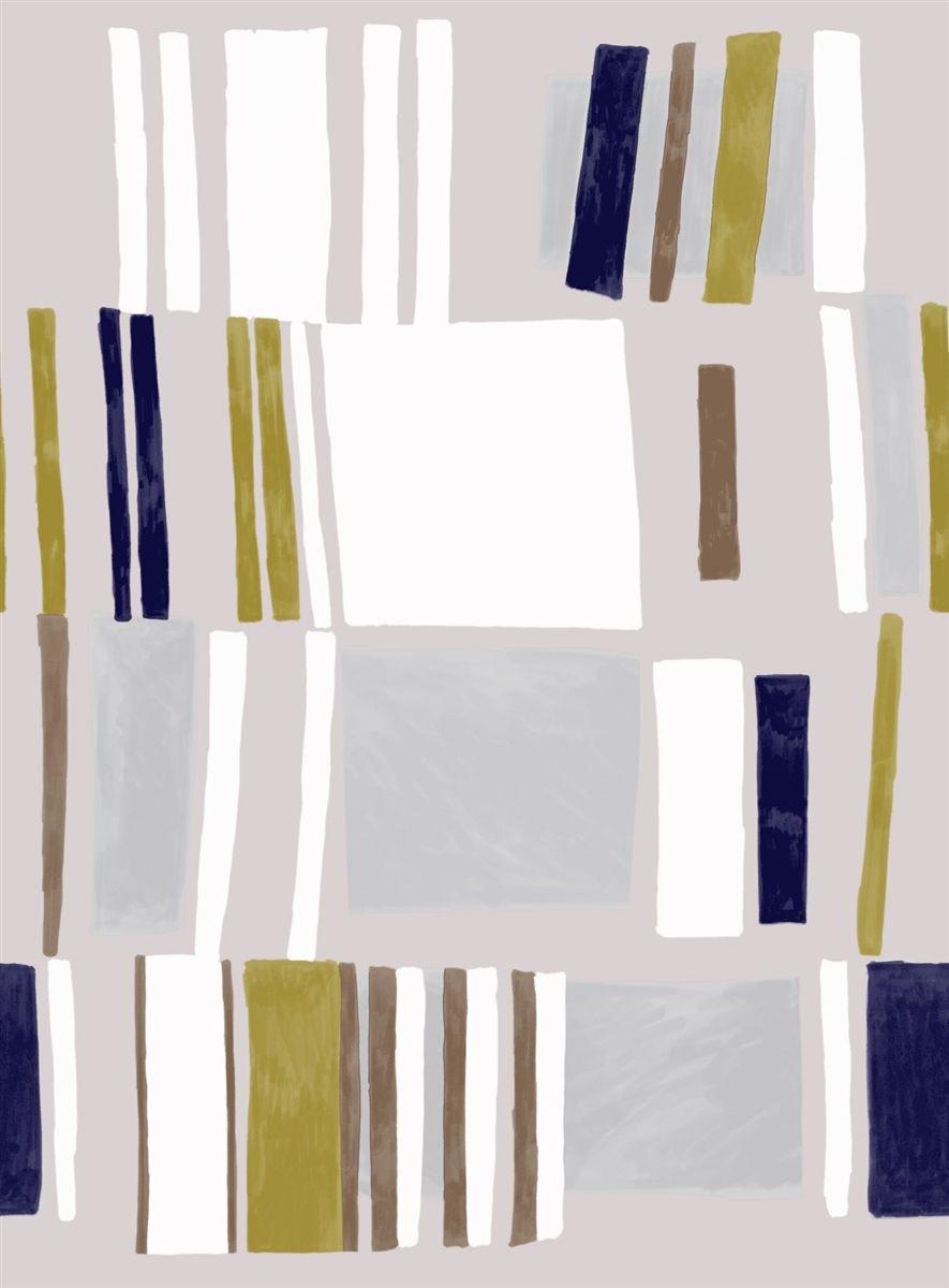 885x1200 Elitis Initiation Renaissance TP 311 05. Gray and light pink watercolor vintage geometric print wall covering. Free Shipping!