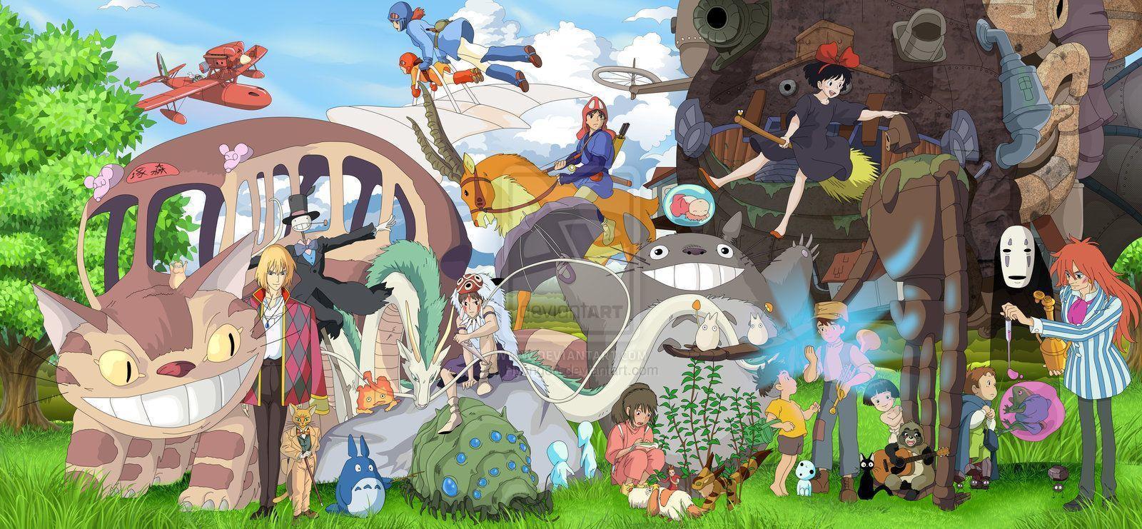 1600x741 Ghibli Wallpaper