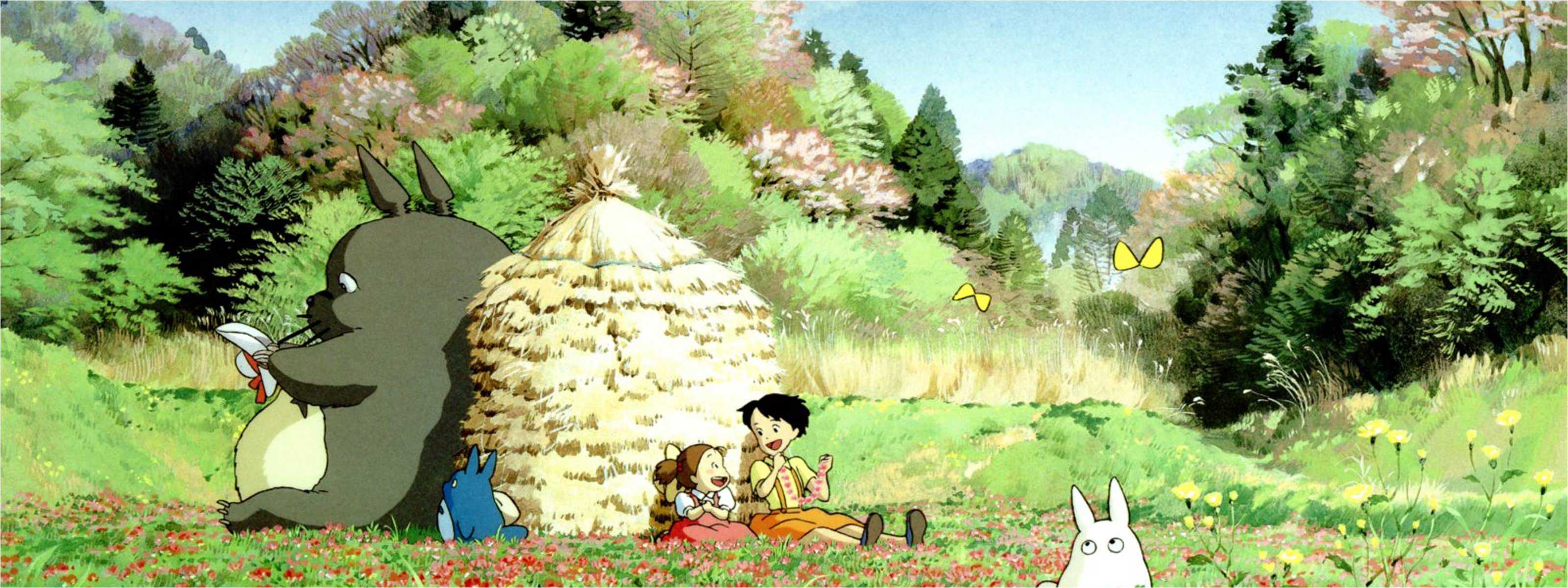 3202x1202 Ghibli Wallpaper 4k