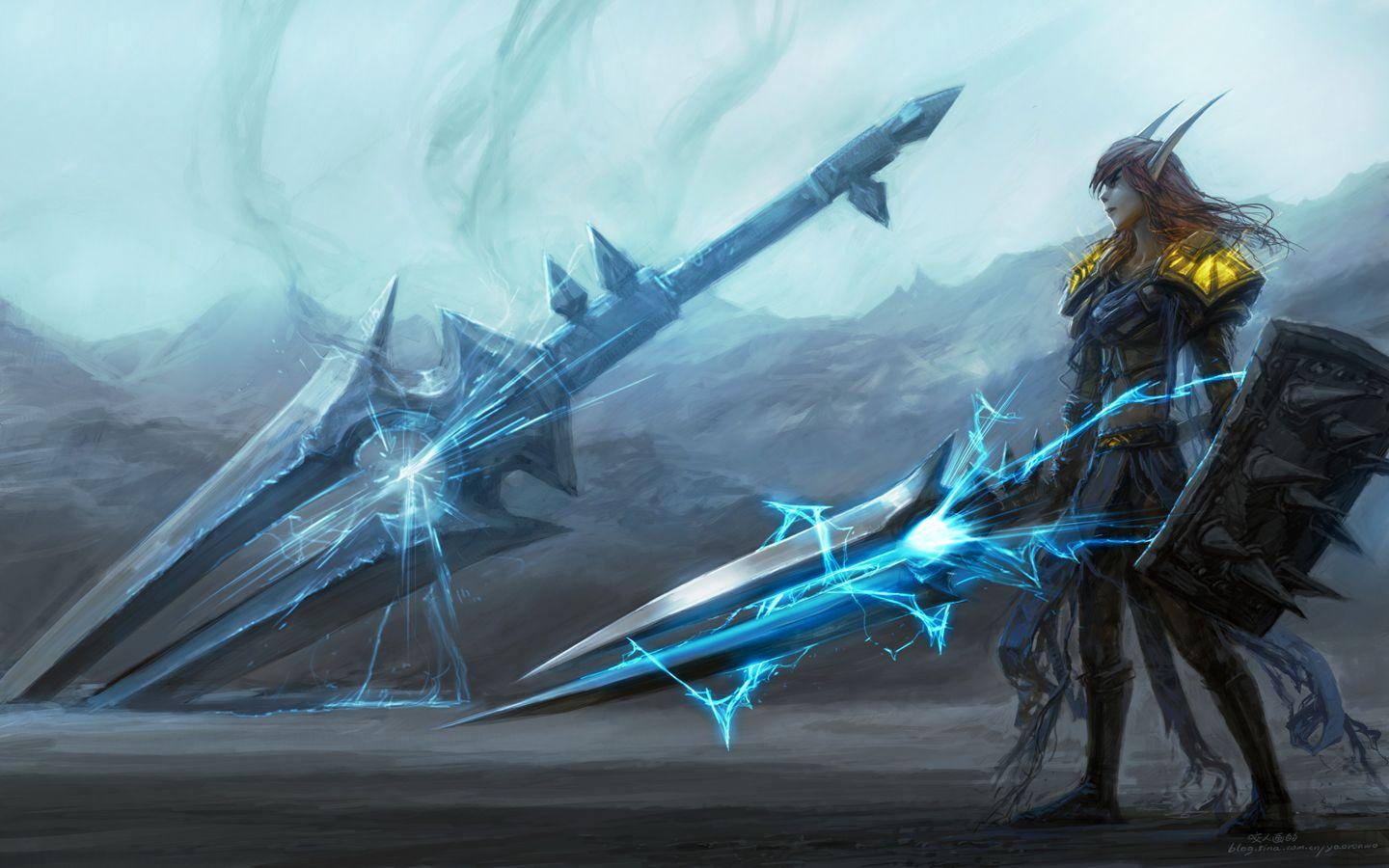 1440x900 World Of Warcraft Blood Elf Paladin Wallpaper