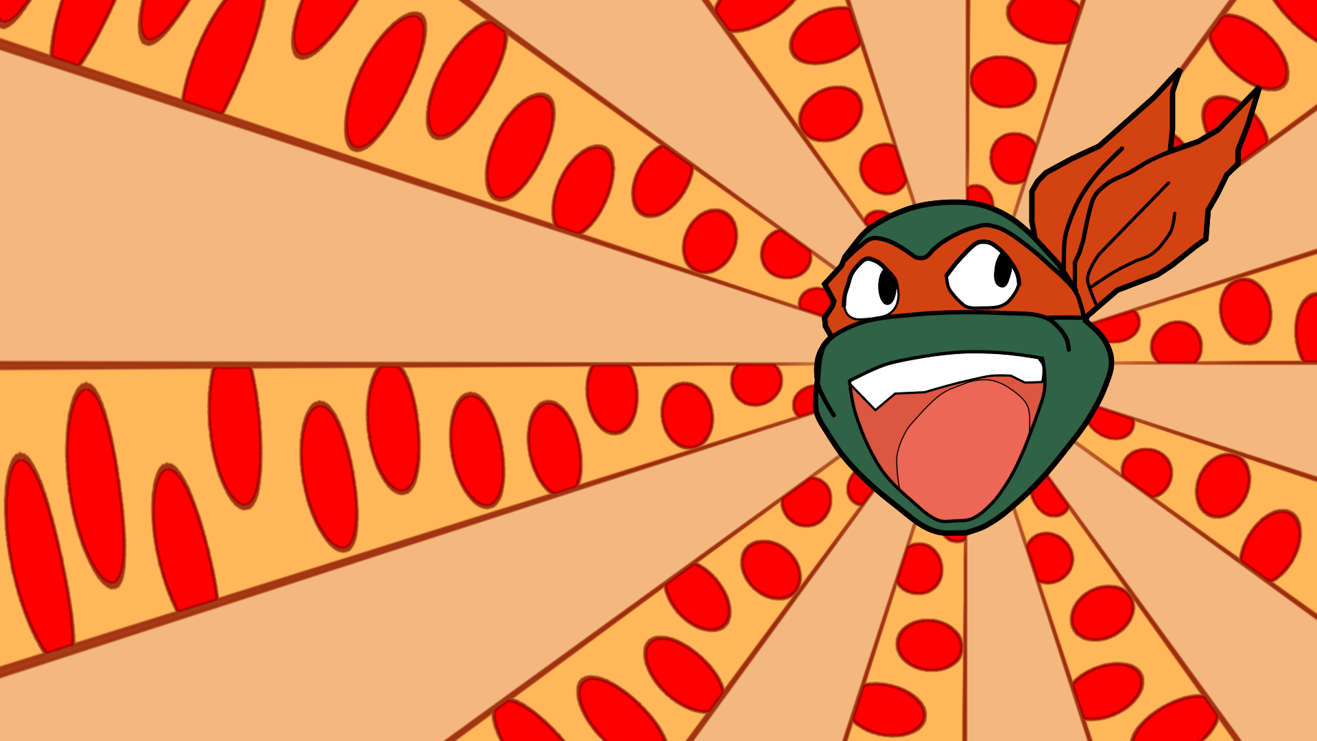 1920x1080 TMNT face Michelangelo wallpaper