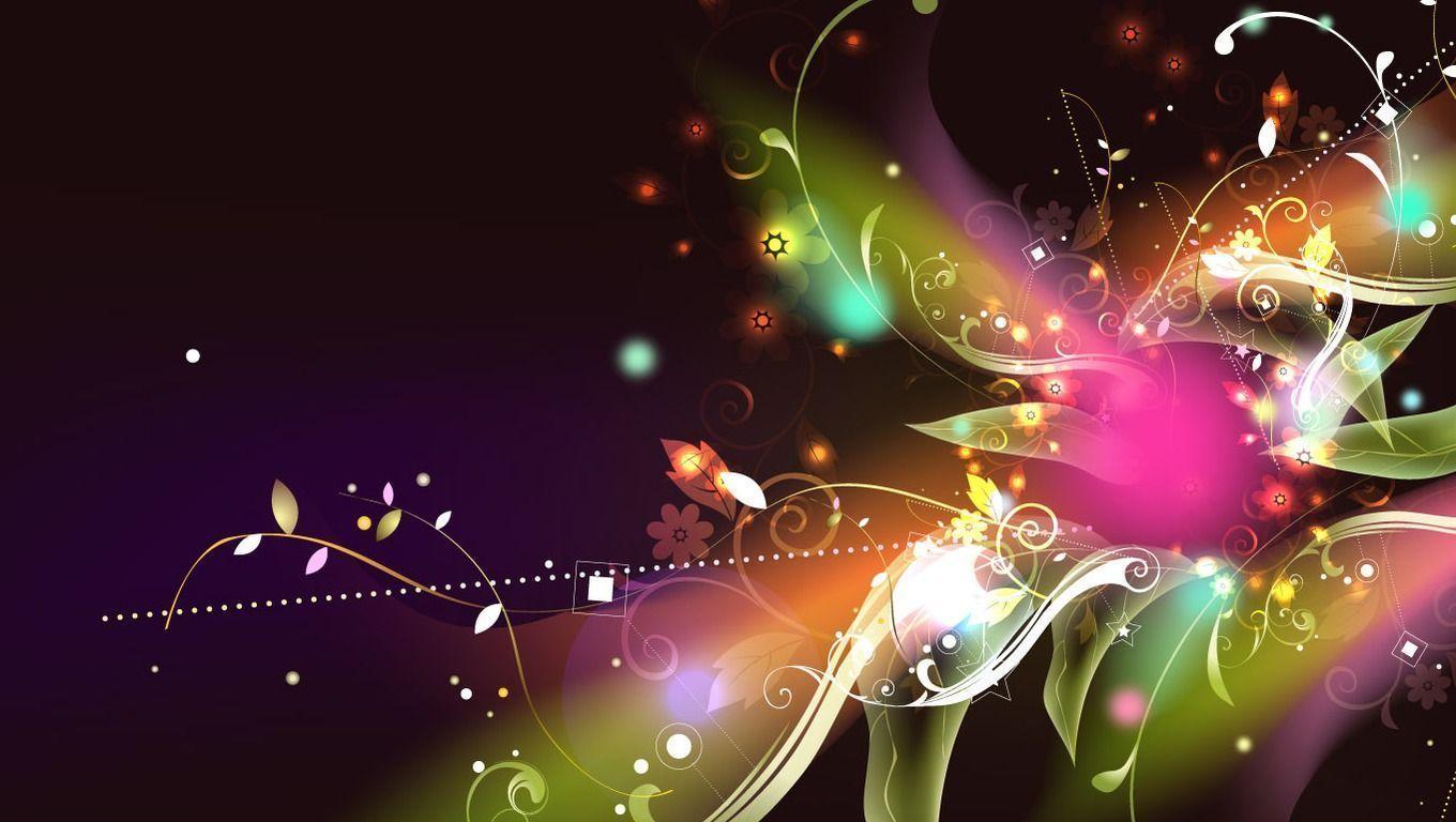 1360x768 Abstract Flowers Wallpaper