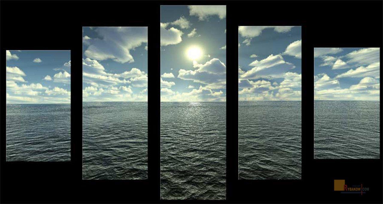1280x681 Sun Over Sea Wallpaper Beautiful Sea Digital Painting Artist Rybakow